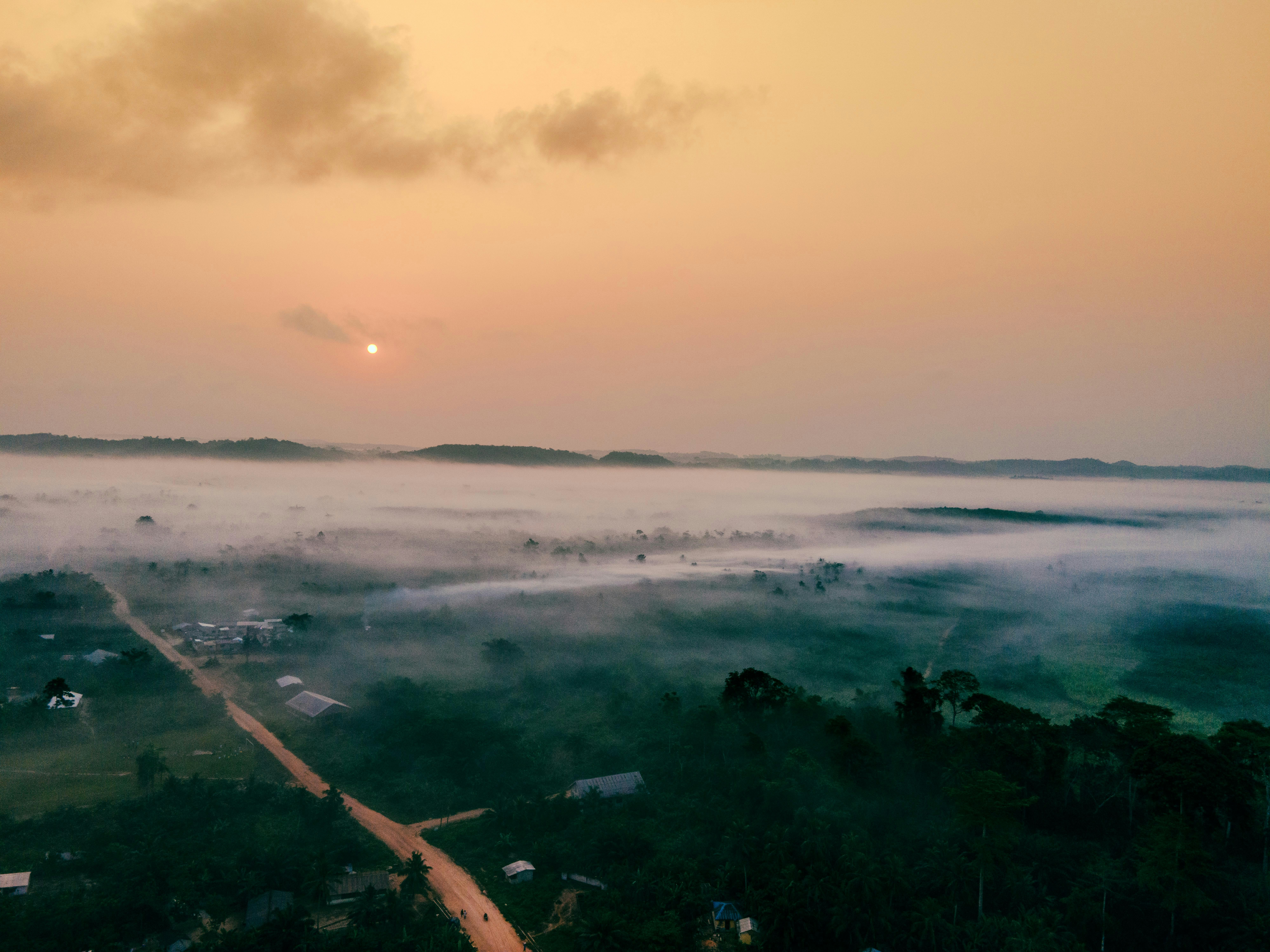 A picture of an aerial view of Nttakrom, a village in western region of Ghana