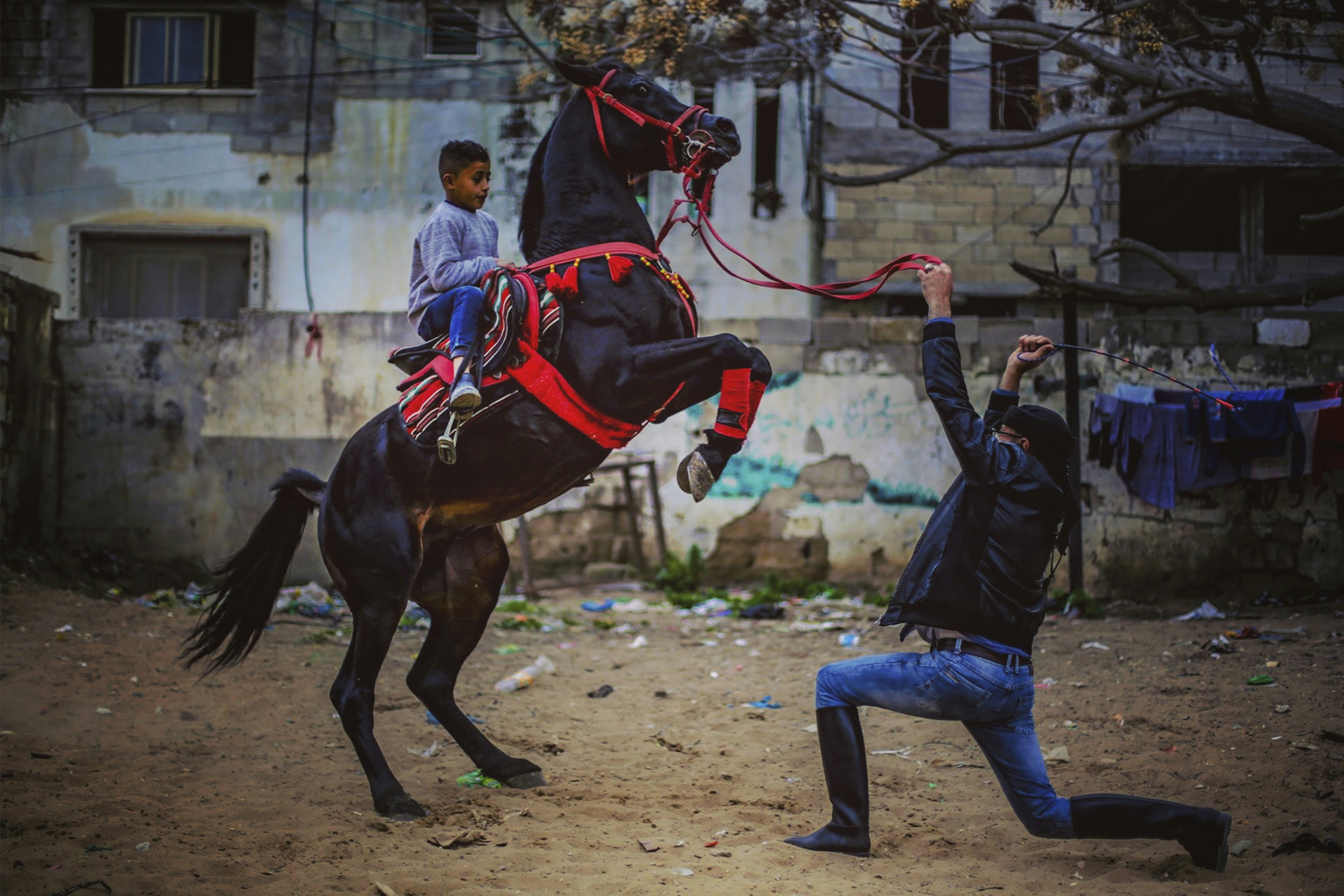 A man on a horse and another man on a horse