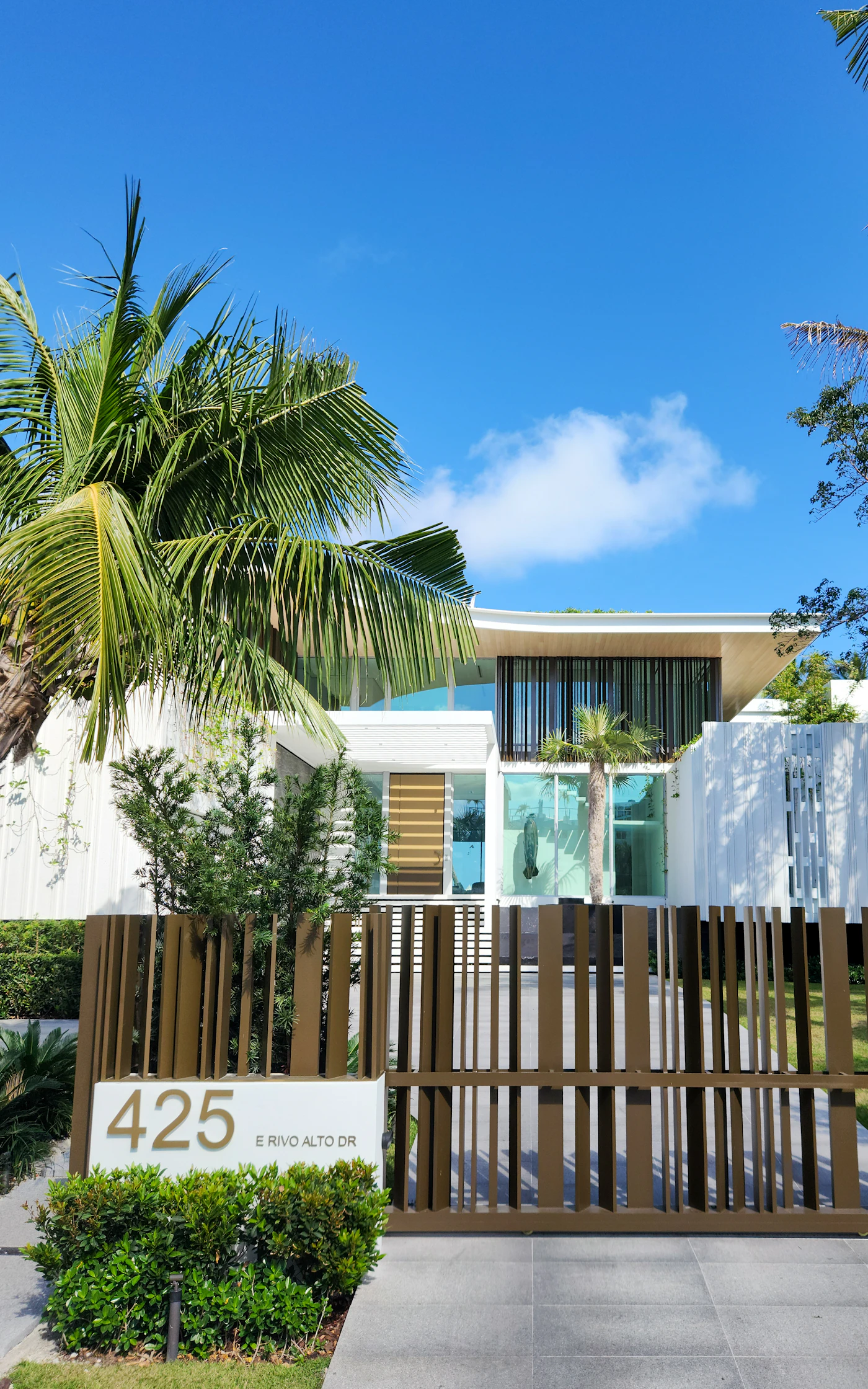 A renovated home exterior with a clean, updated facade.