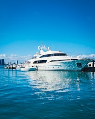 A large white boat in the middle of a body of water