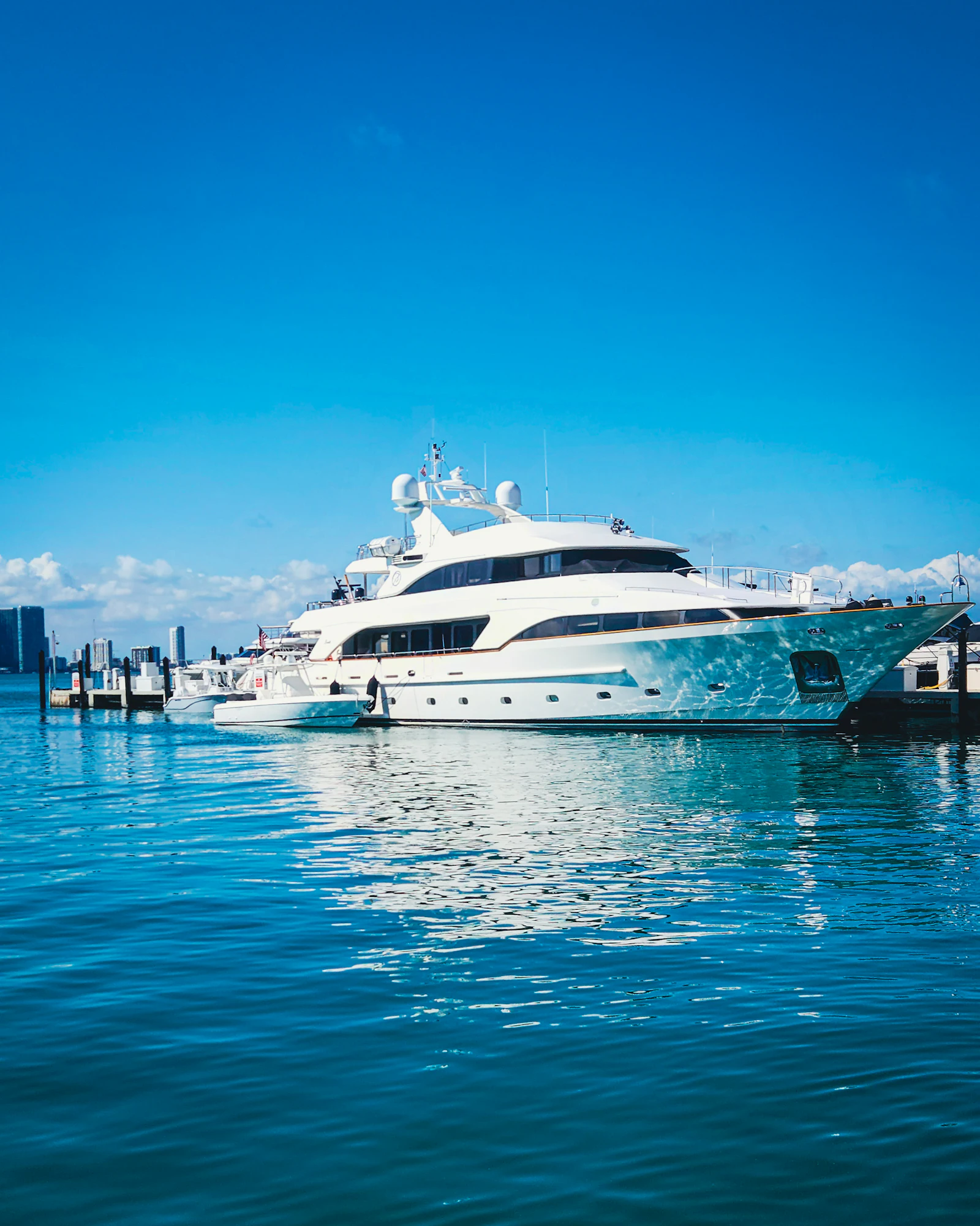 A Benetti yacht docked at Sunset Harbour Yacht Club, Miami Beach