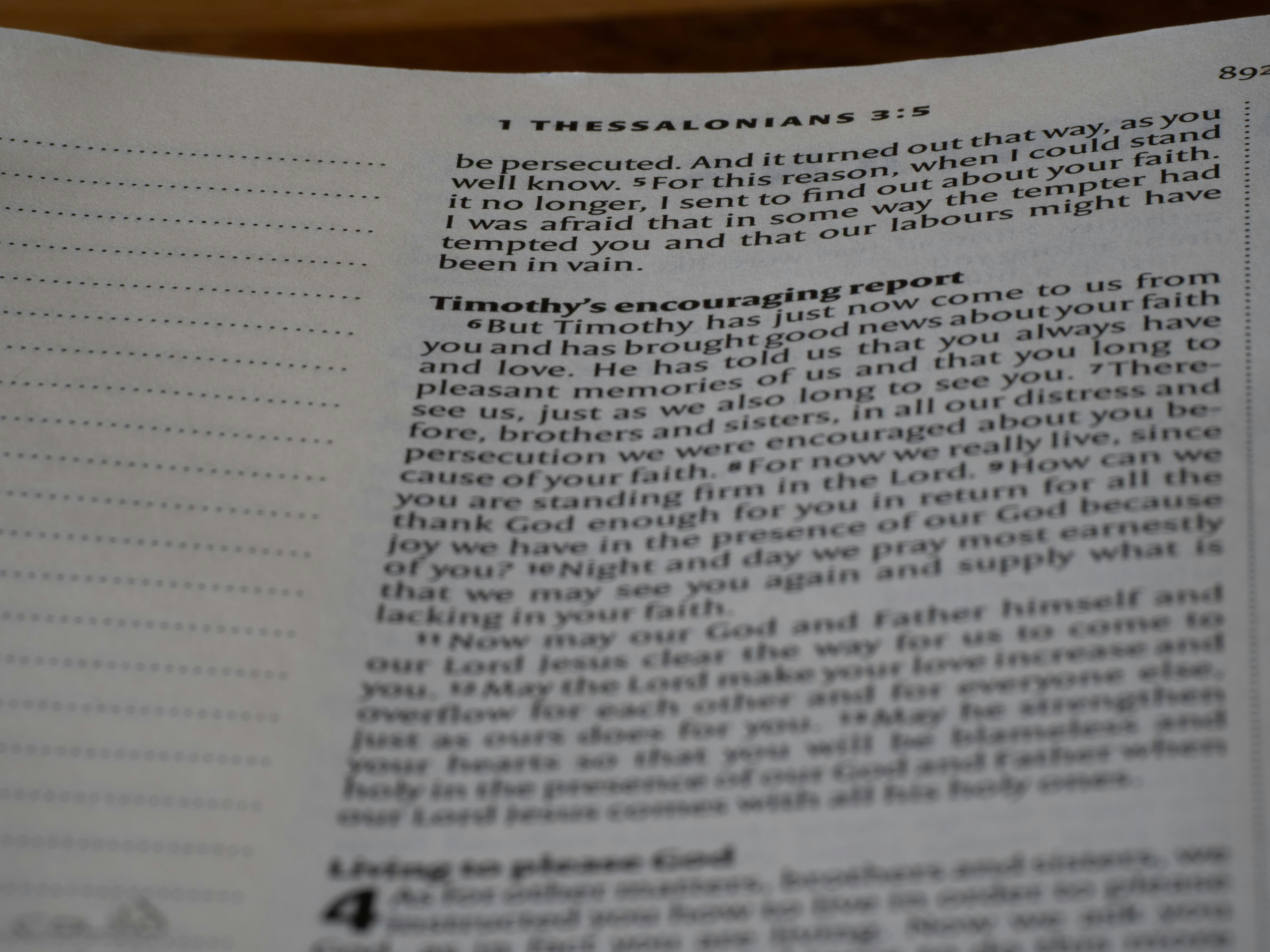 close up, bokeh, bible, new testament, christian, history, text, reading, bible study, devotions, christianity, scripture, epistle, letter, 1 thessalonians, paul, paul the apostle, second coming, holiness, love, hope,