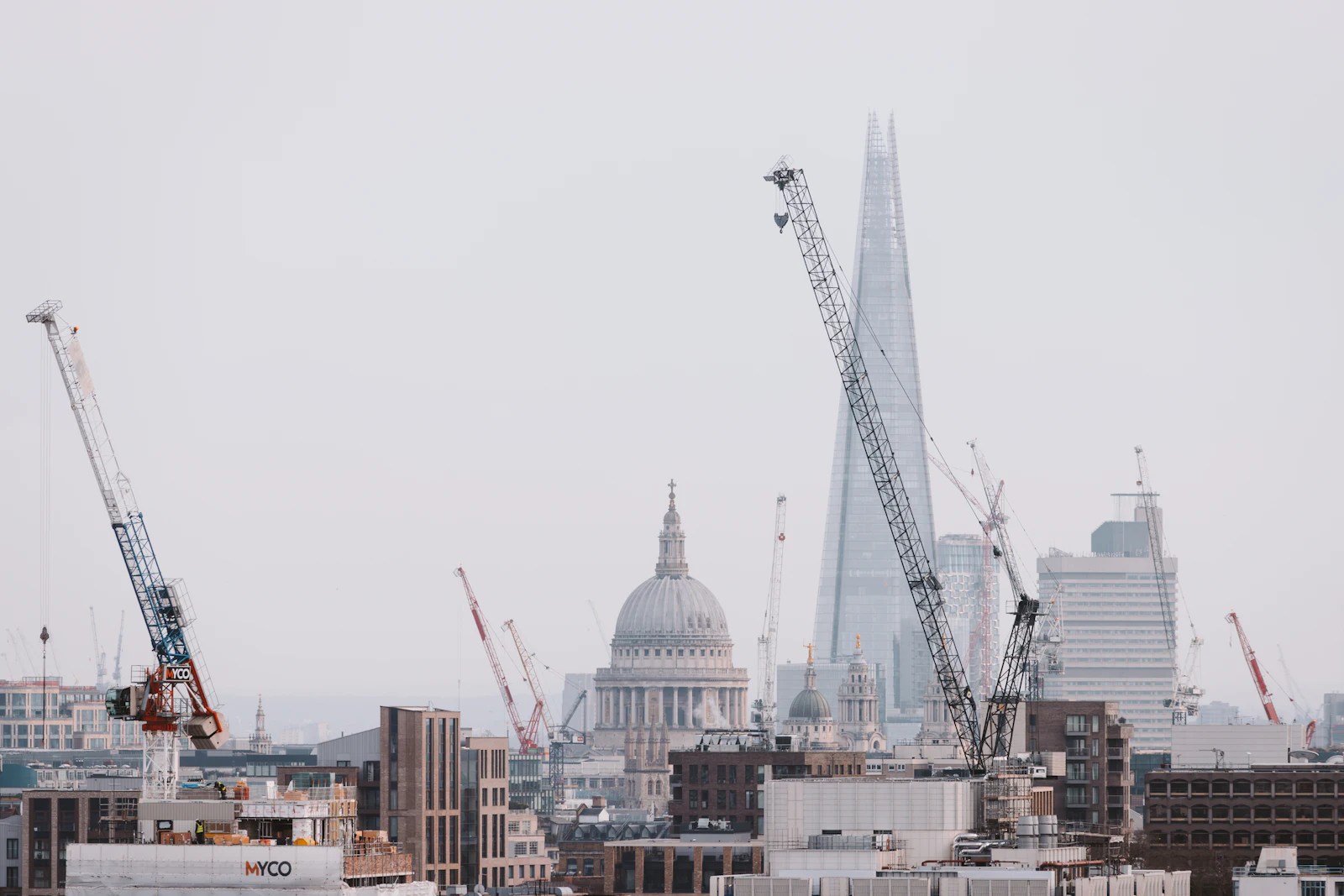 View across the City of London from the top of a building