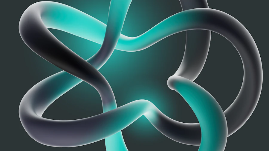 Teal 3D spiral render