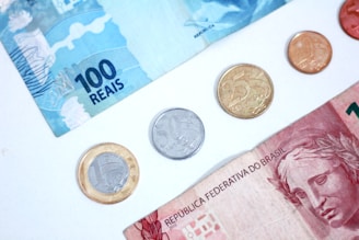 A bunch of money sitting on top of a table