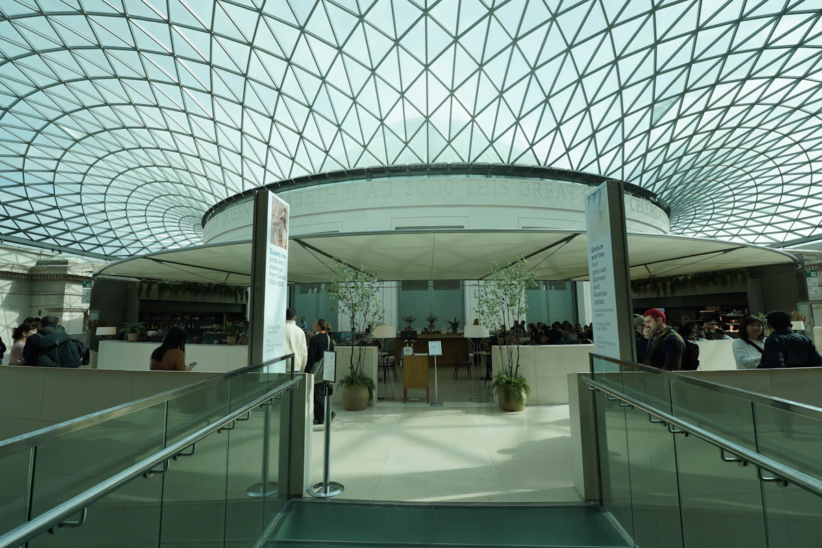 Great Court of the British Museum with glass-roofed atrium
