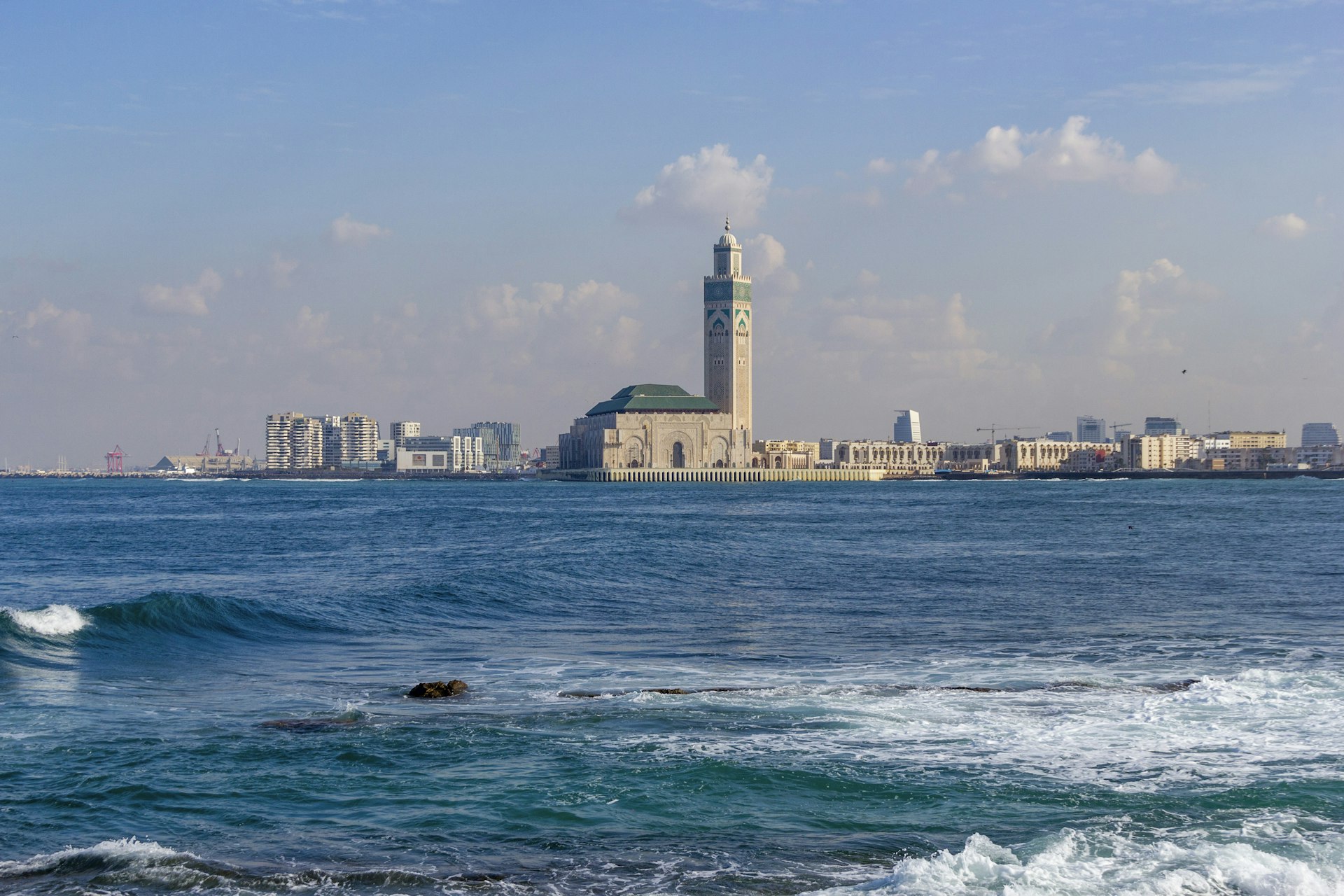 Casablanca vue côtière avec l'océan Atlantique