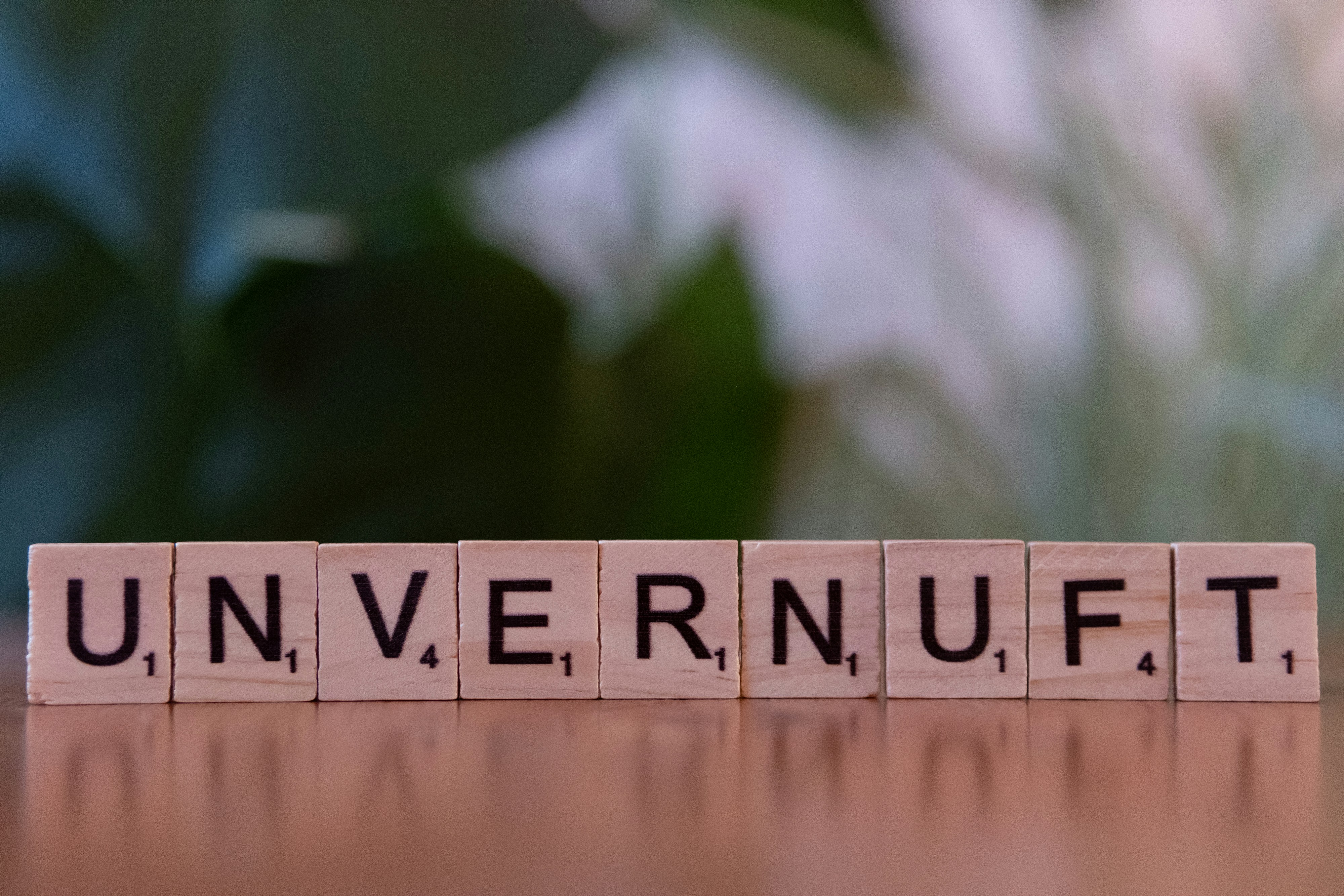 A scrabble type block spelling the word university
