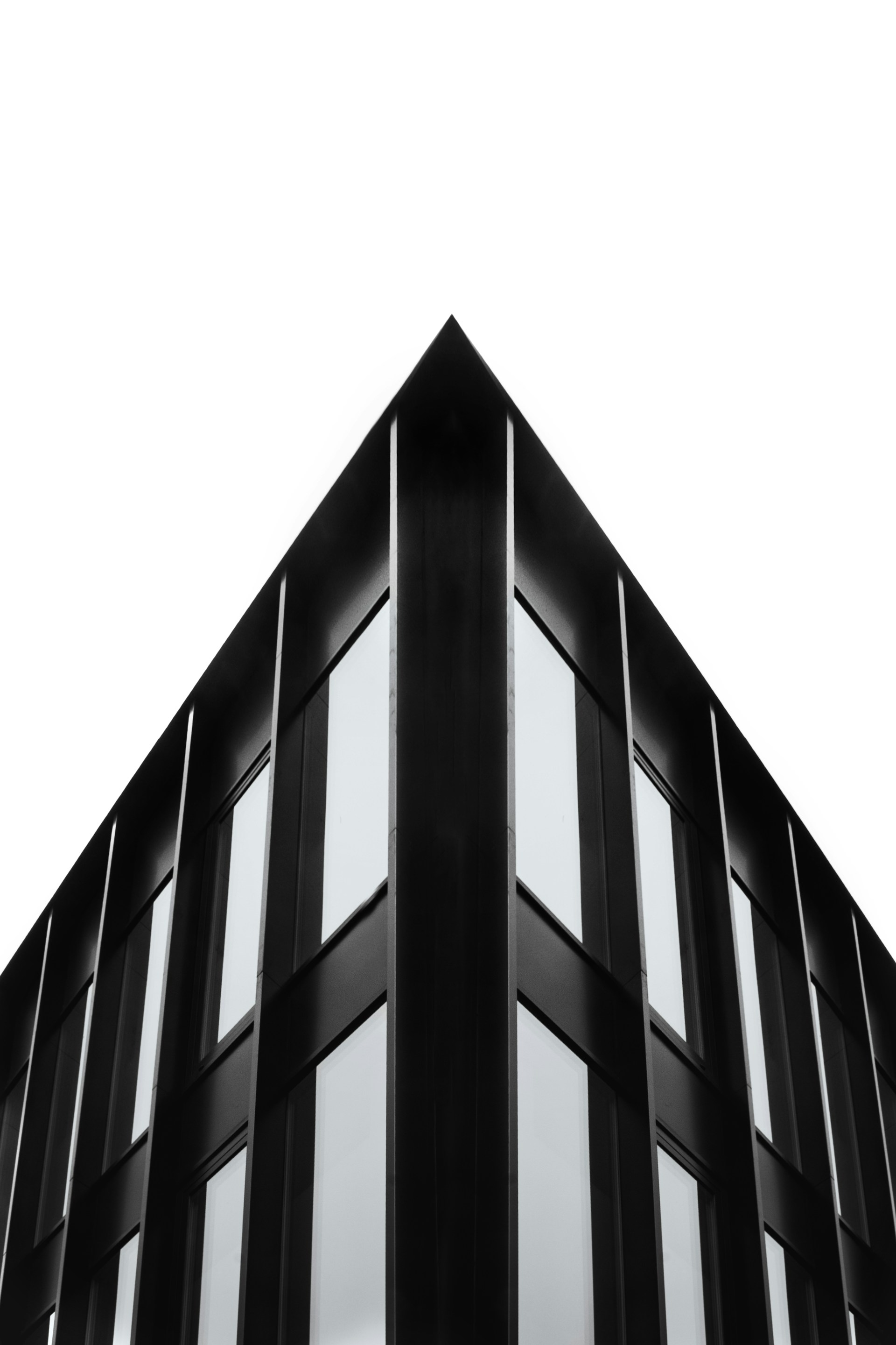 A black and white photo of a building