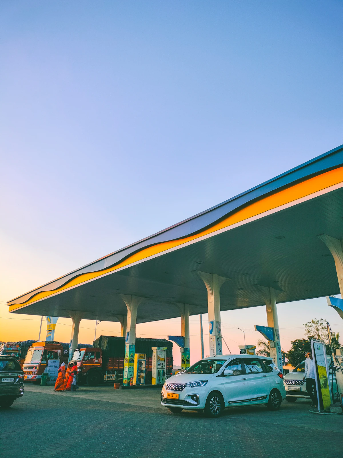 Car at a fuel station
