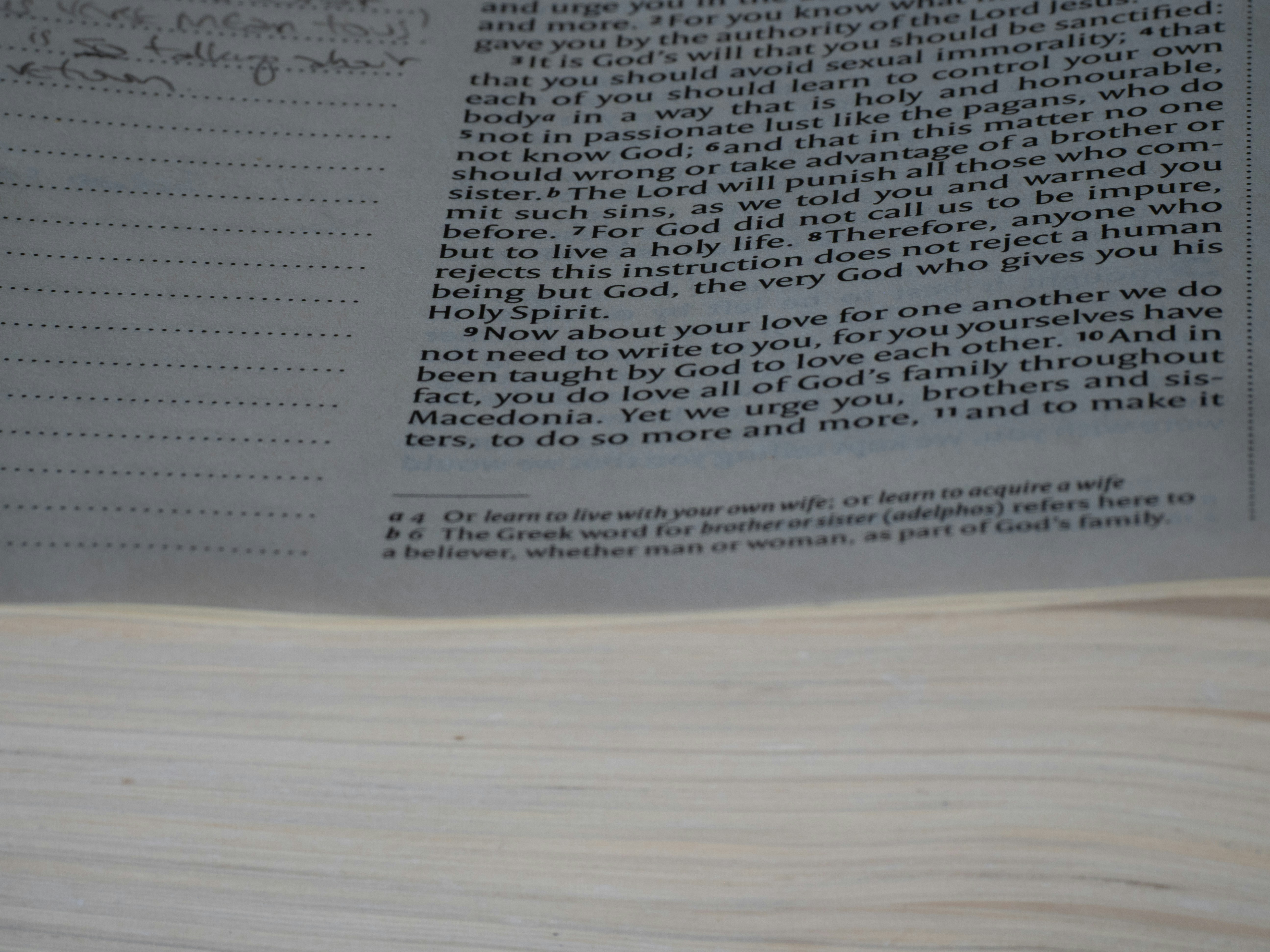 close up, bokeh, bible, new testament, christian, history, text, reading, bible study, devotions, christianity, scripture, epistle, letter, 1 thessalonians, paul, paul the apostle, second coming, holiness, love, hope,