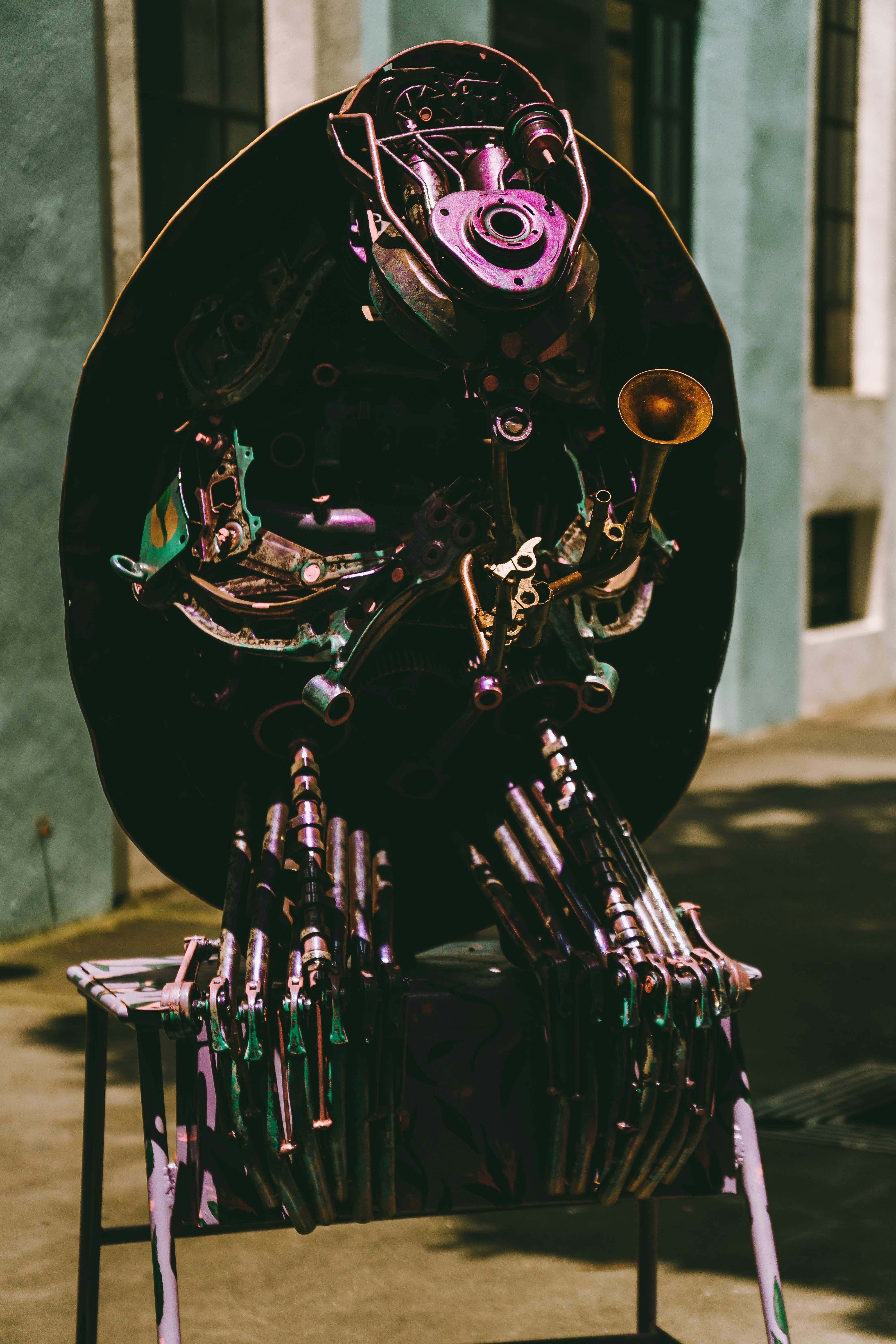 A friendly, modern robot or AI avatar