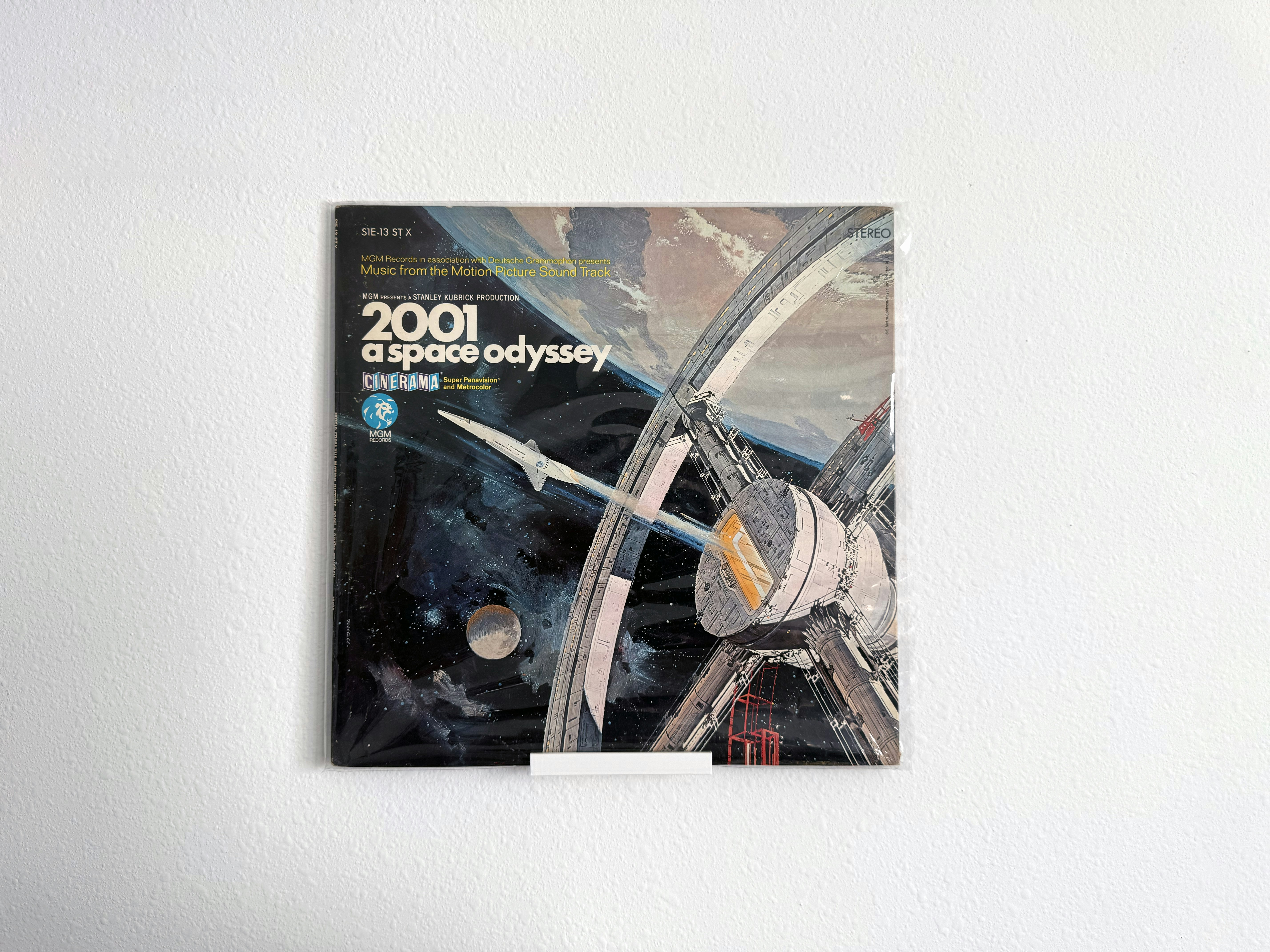 A picture of a space station on a wall