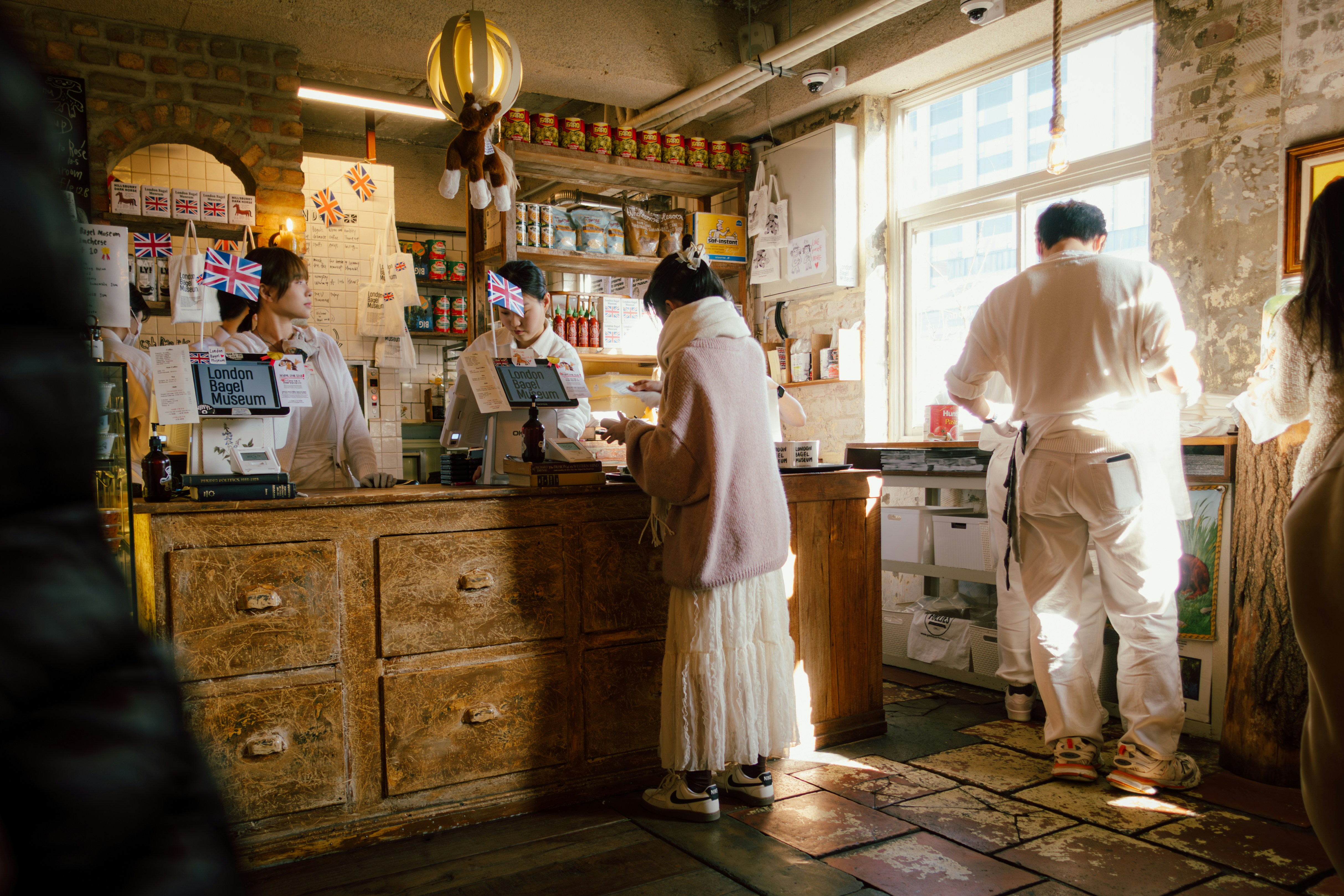 Bustling scene at London bakery counter