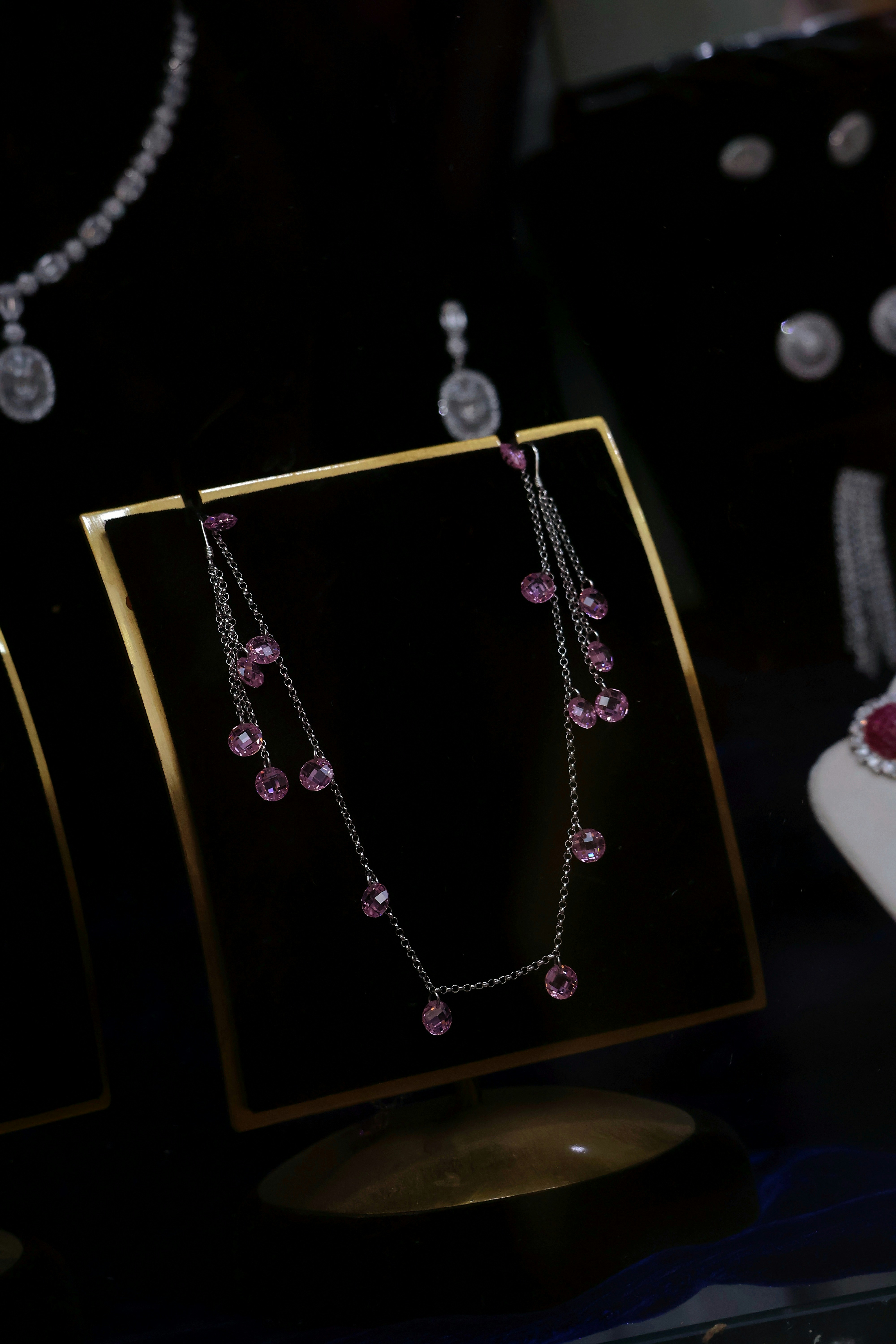 A display of jewelry on a table