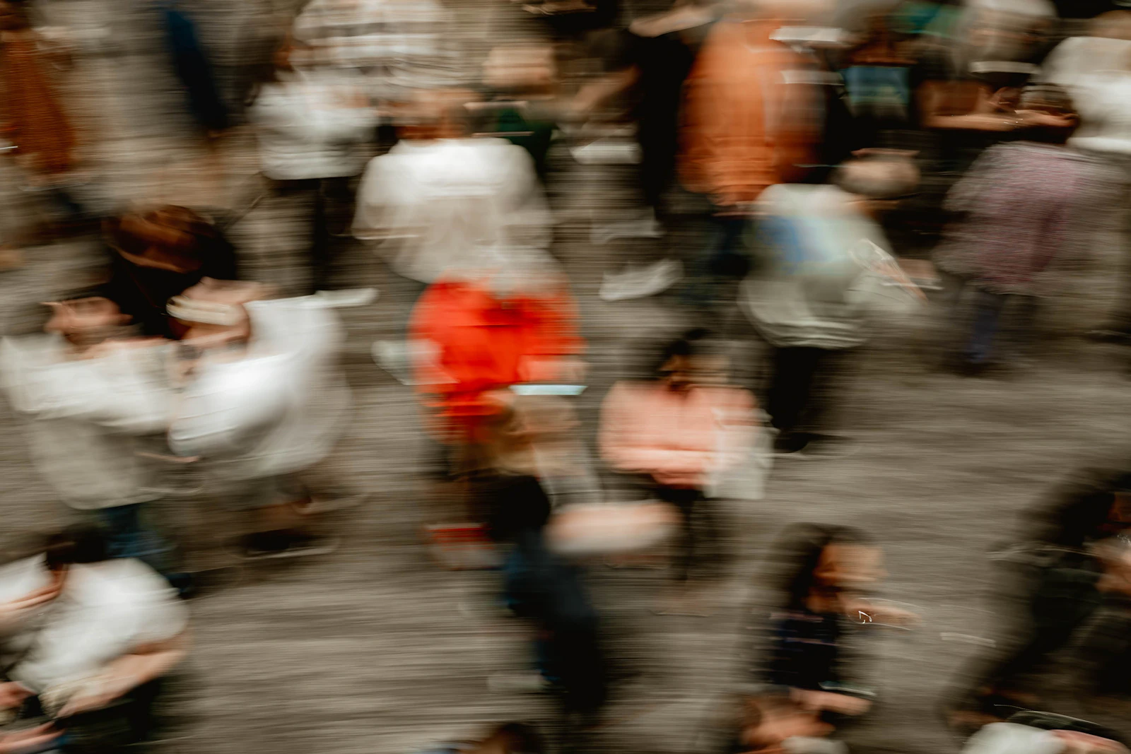 softly blurred crowd of people