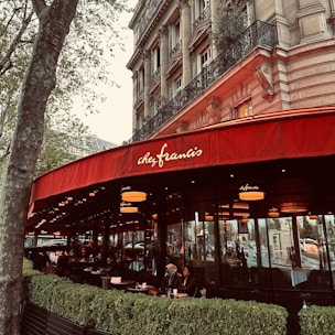Chez francis, a restaurant in paris, is pictured.