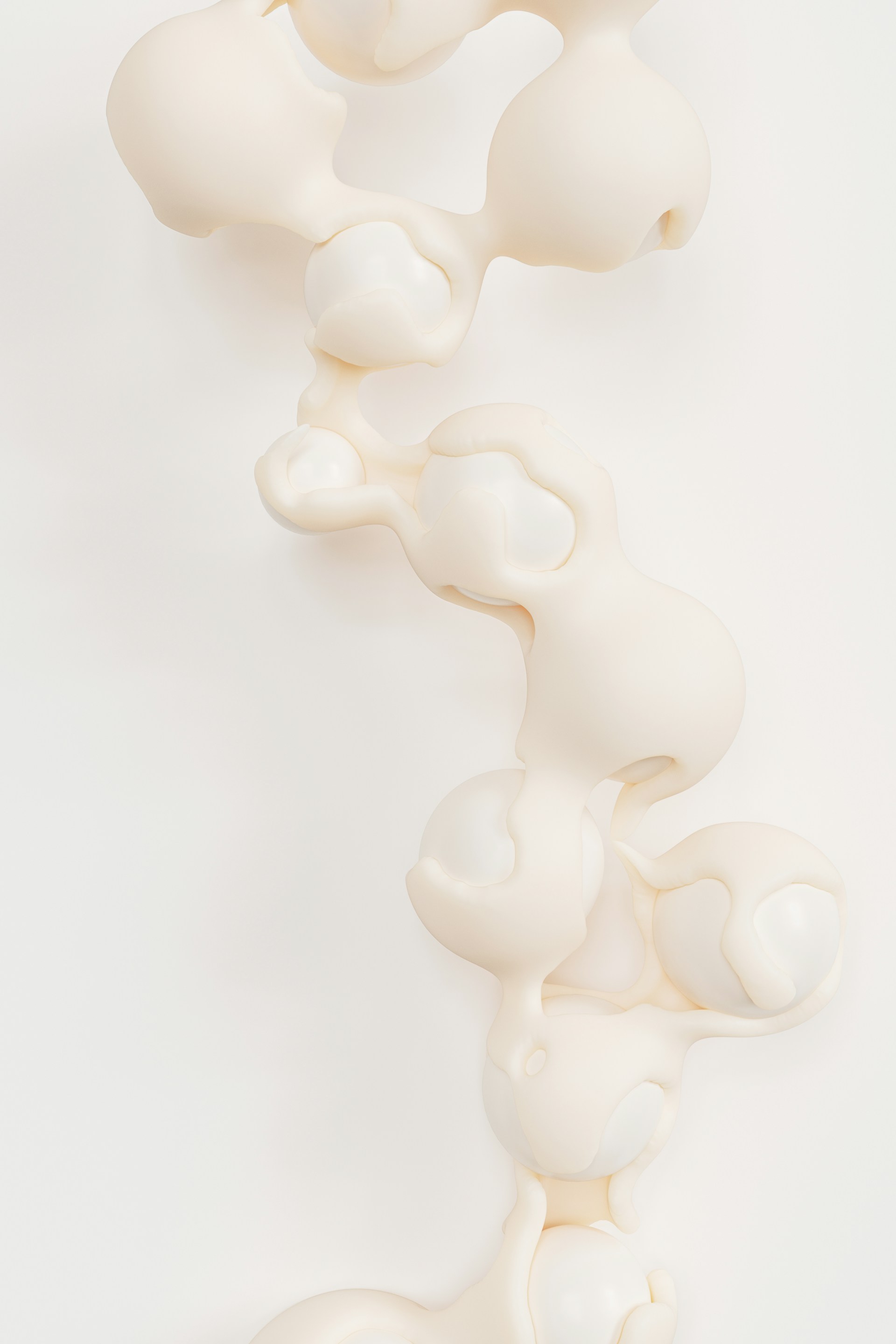 A close up of a white object on a white surface