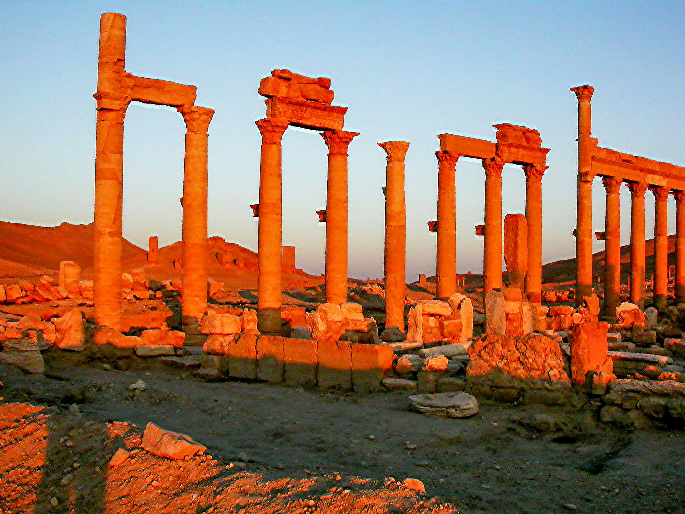 The ruins of the ancient city of palmyrate
