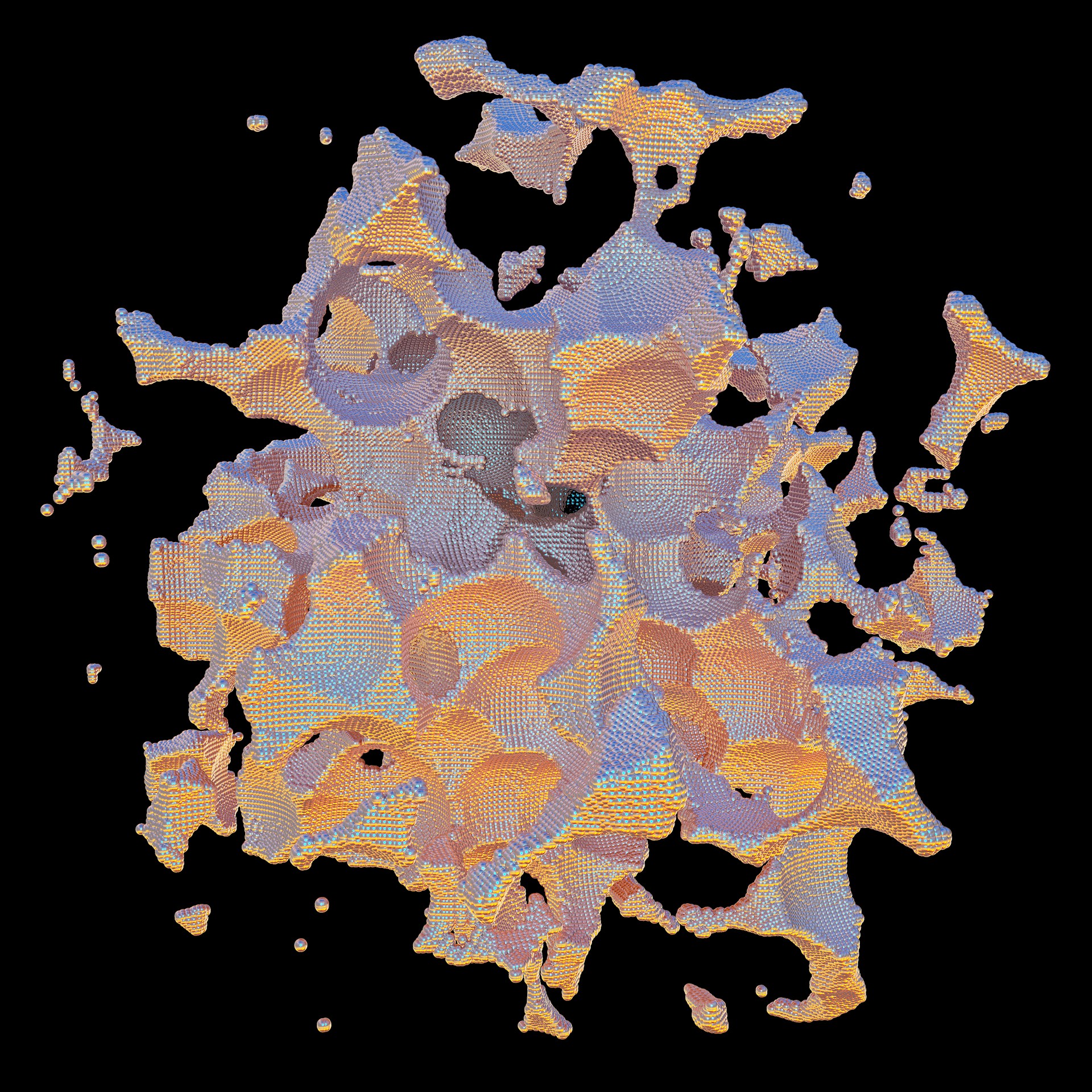 A colorful, abstract, 3D rendering.