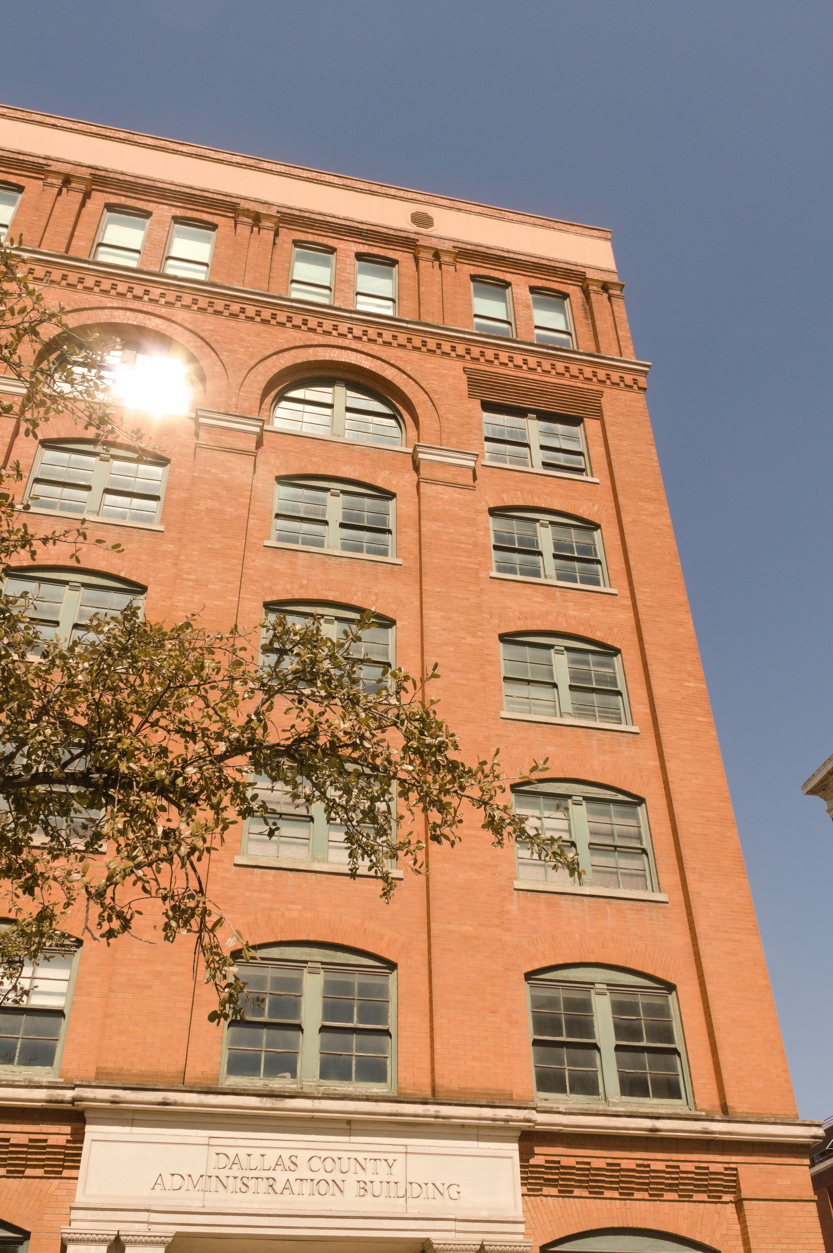 The dallas county administration building is shown.