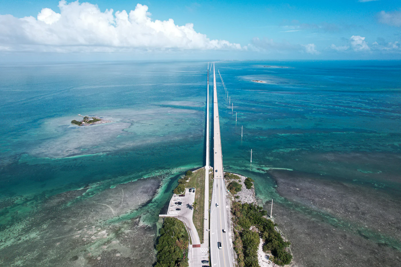 The Seven Mile Bridge crossing turquoise water in the Florida Keys