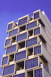 A very tall building with lots of windows