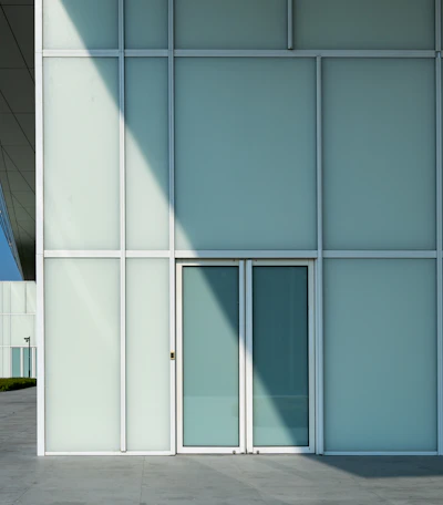 Glass and aluminium building facade