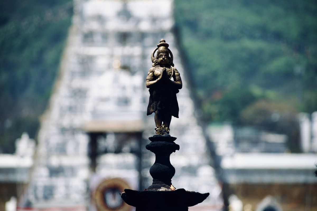 Children and parents at a temple in India