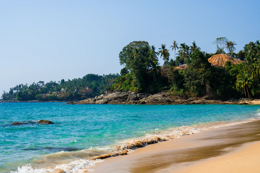 Turquoise water and a sandy beach at Surin, Choeng Thale