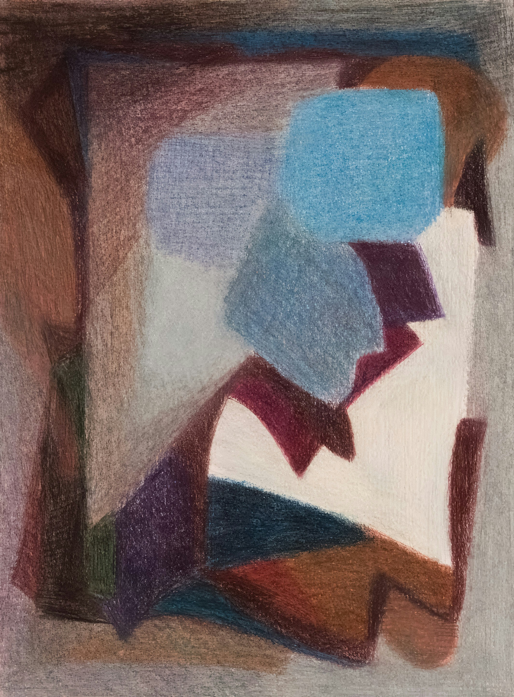 Abstract composition with geometric shapes and muted colors