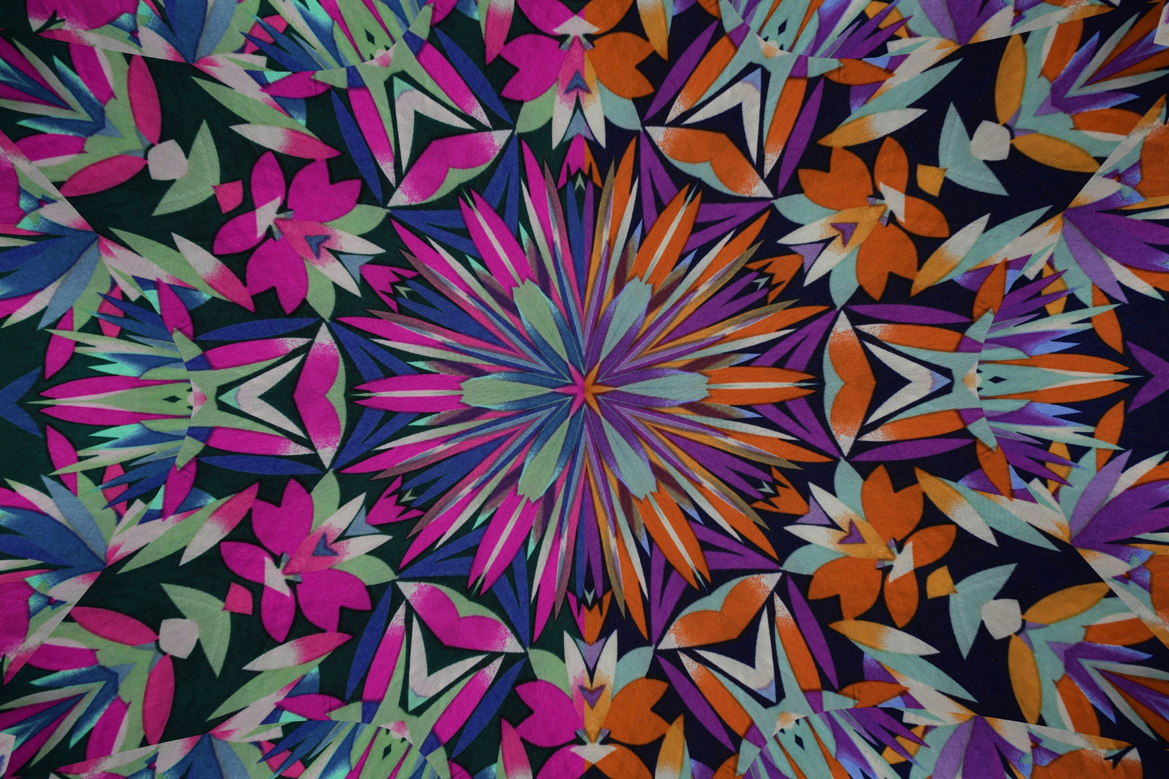 A colorful and intricate seamless pattern created by AI