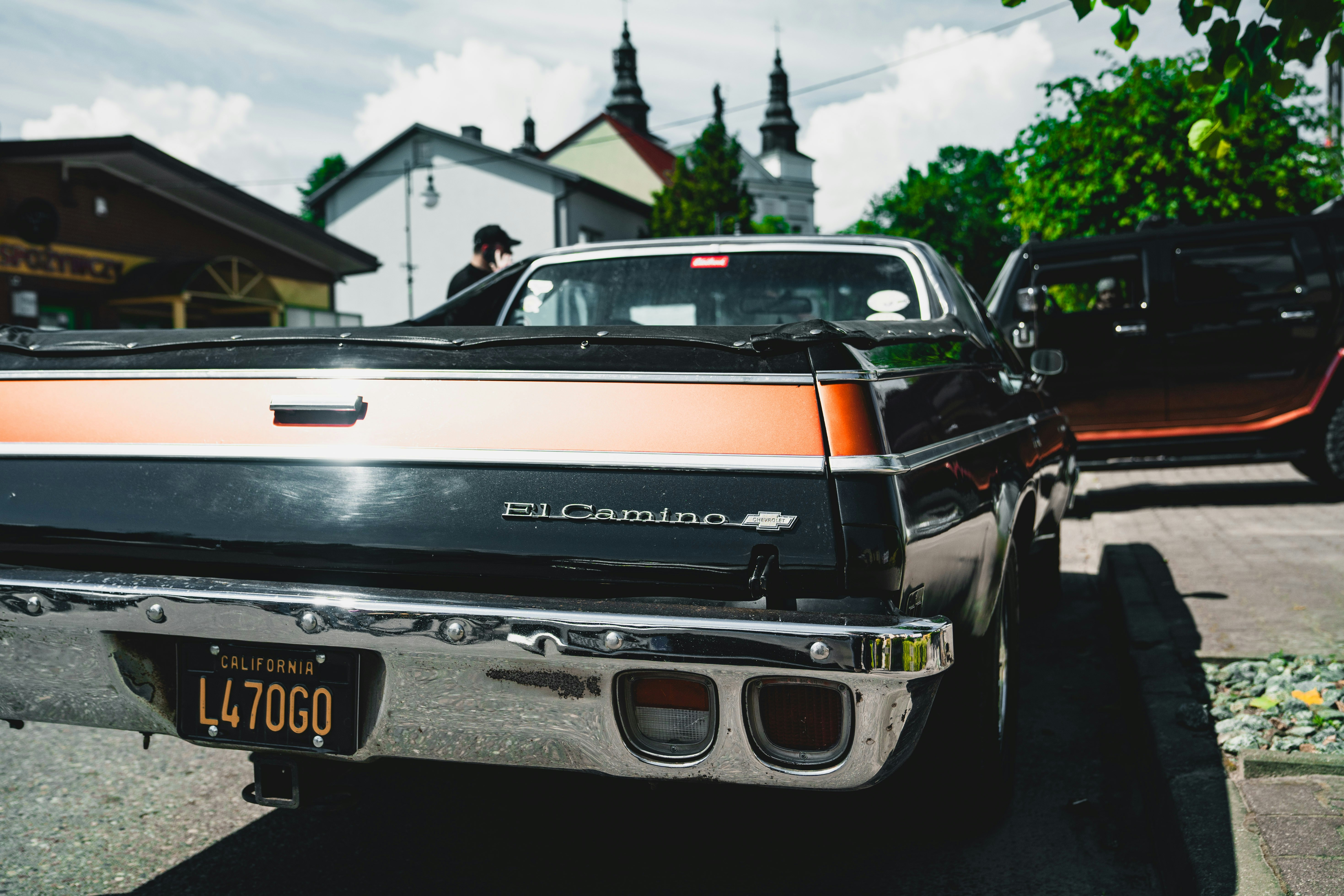Classic el camino with a california license plate.