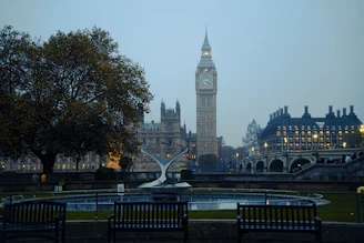 Big ben and london's parliament at dusk.