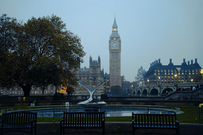 Big ben and london's parliament at dusk.