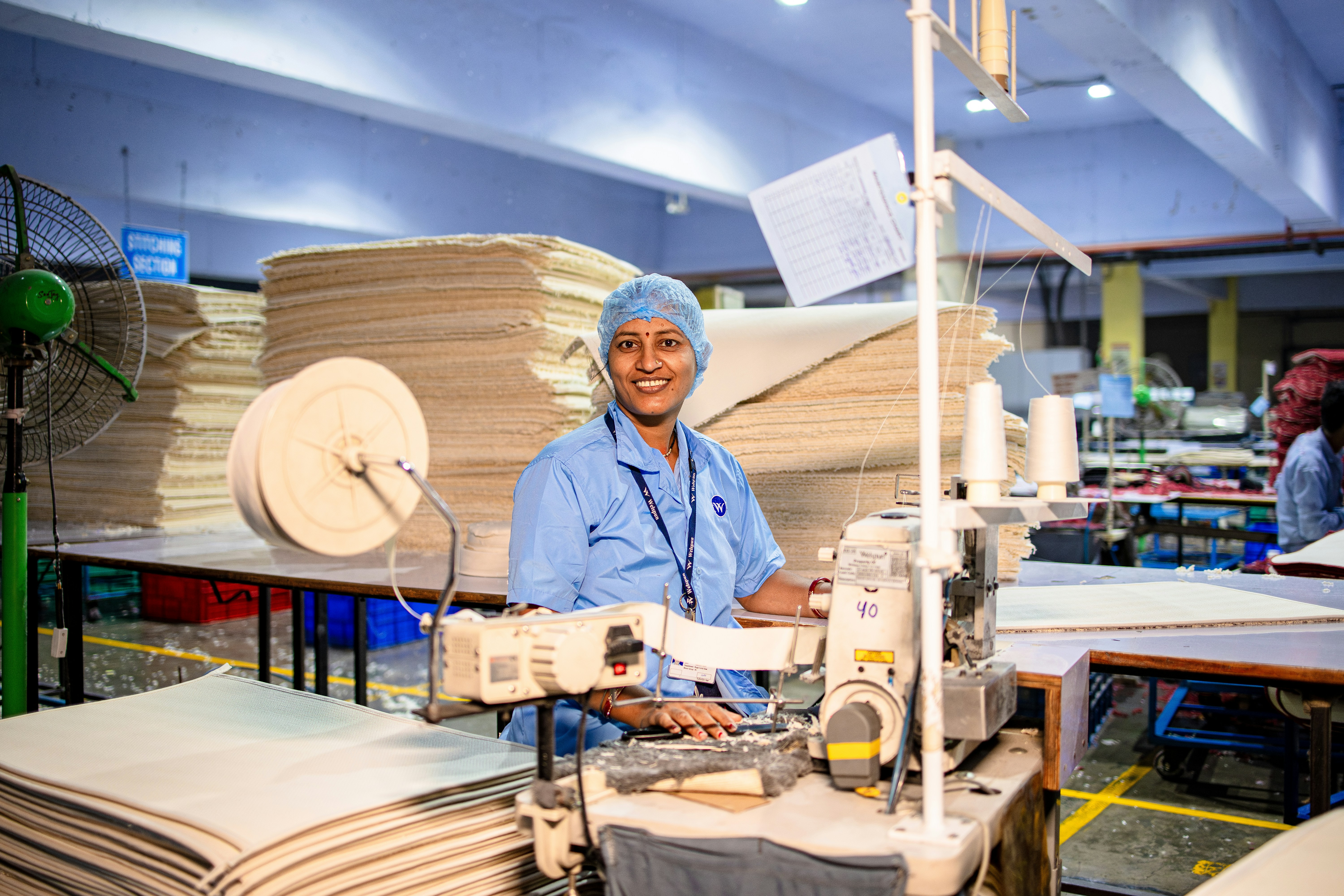 Woman working in a factory.