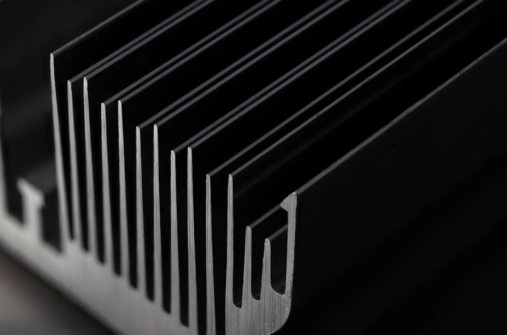 Close-up of aluminium fins