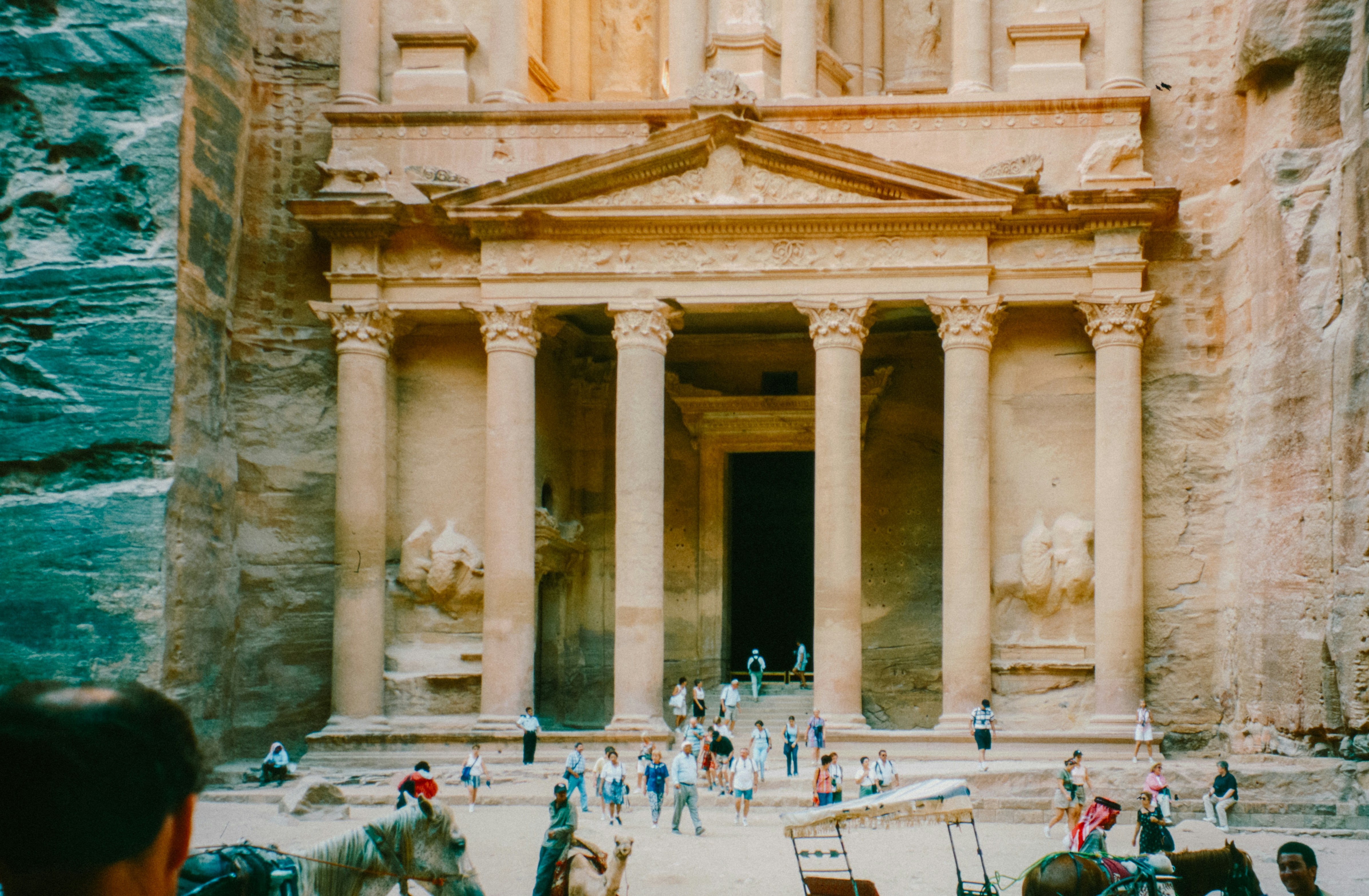 The treasury of petra in jordan is magnificent.