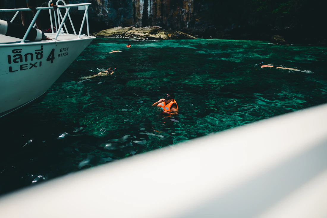 Snorkelling in clear shallow water