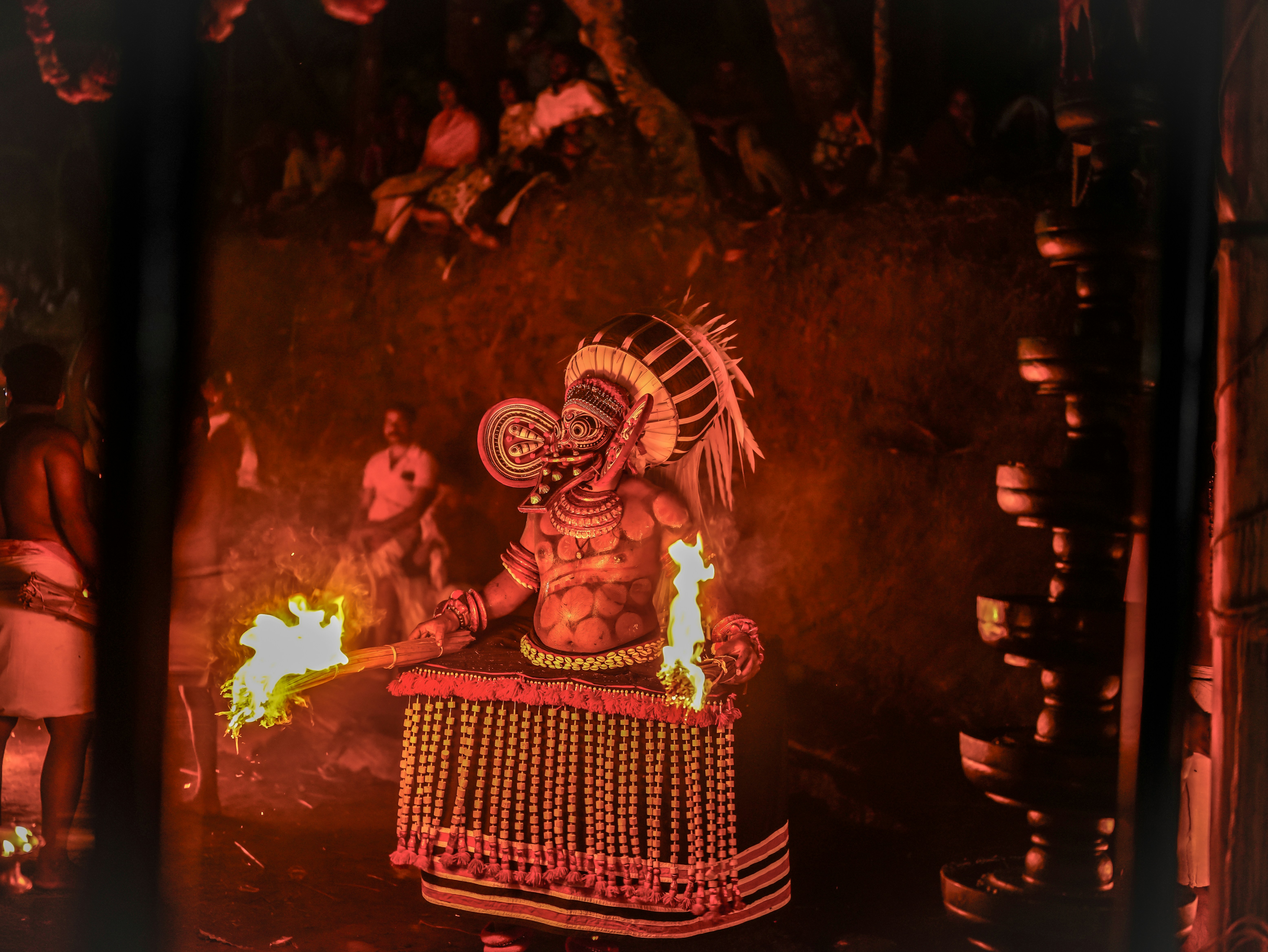 A traditional theyyam performance in kerala.