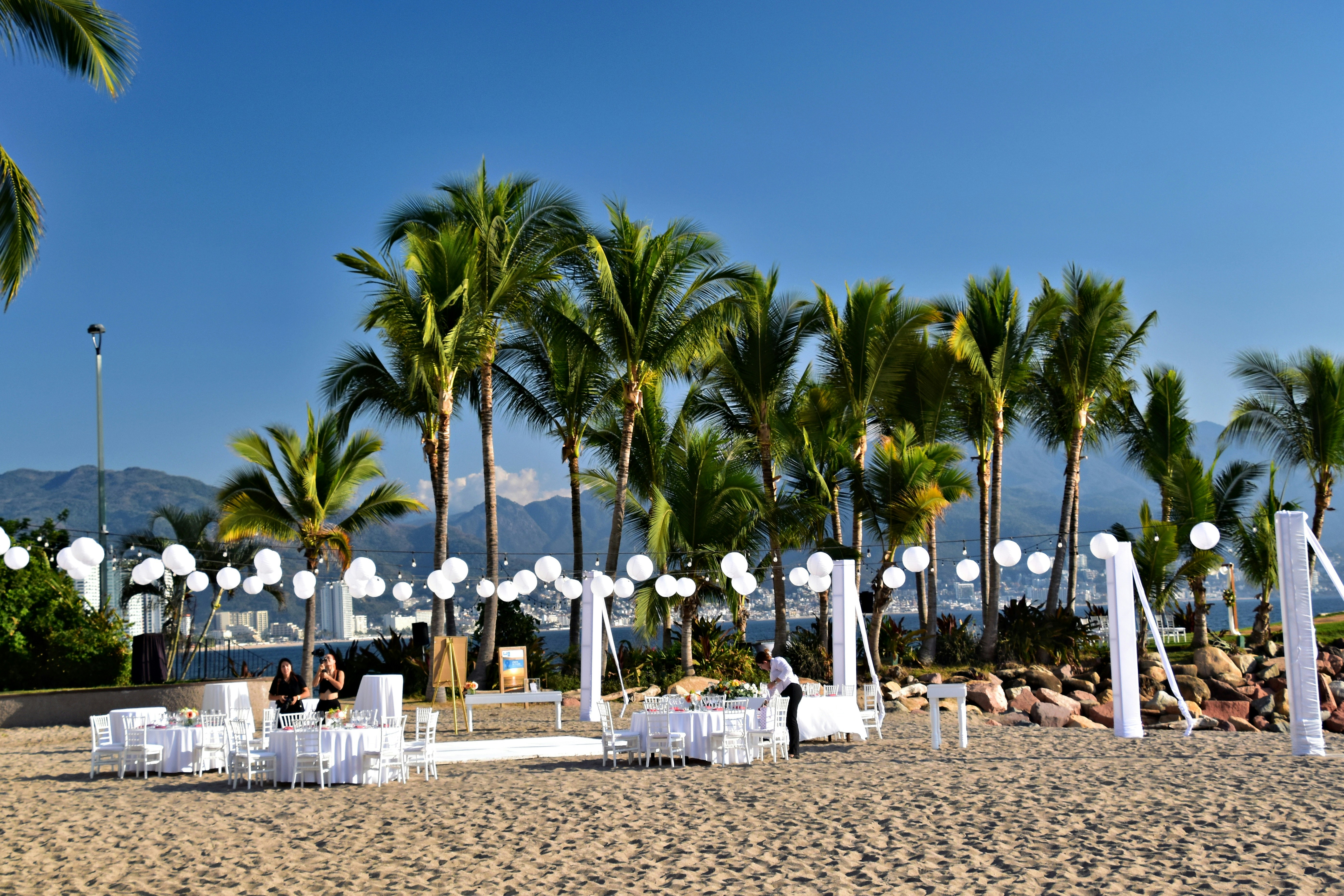 Beach ceremony setup