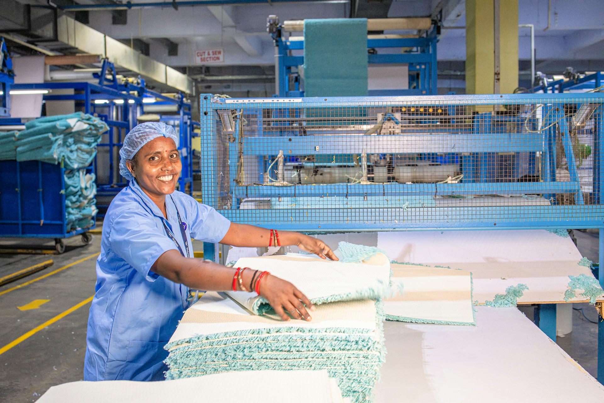 Woman working at a factory.