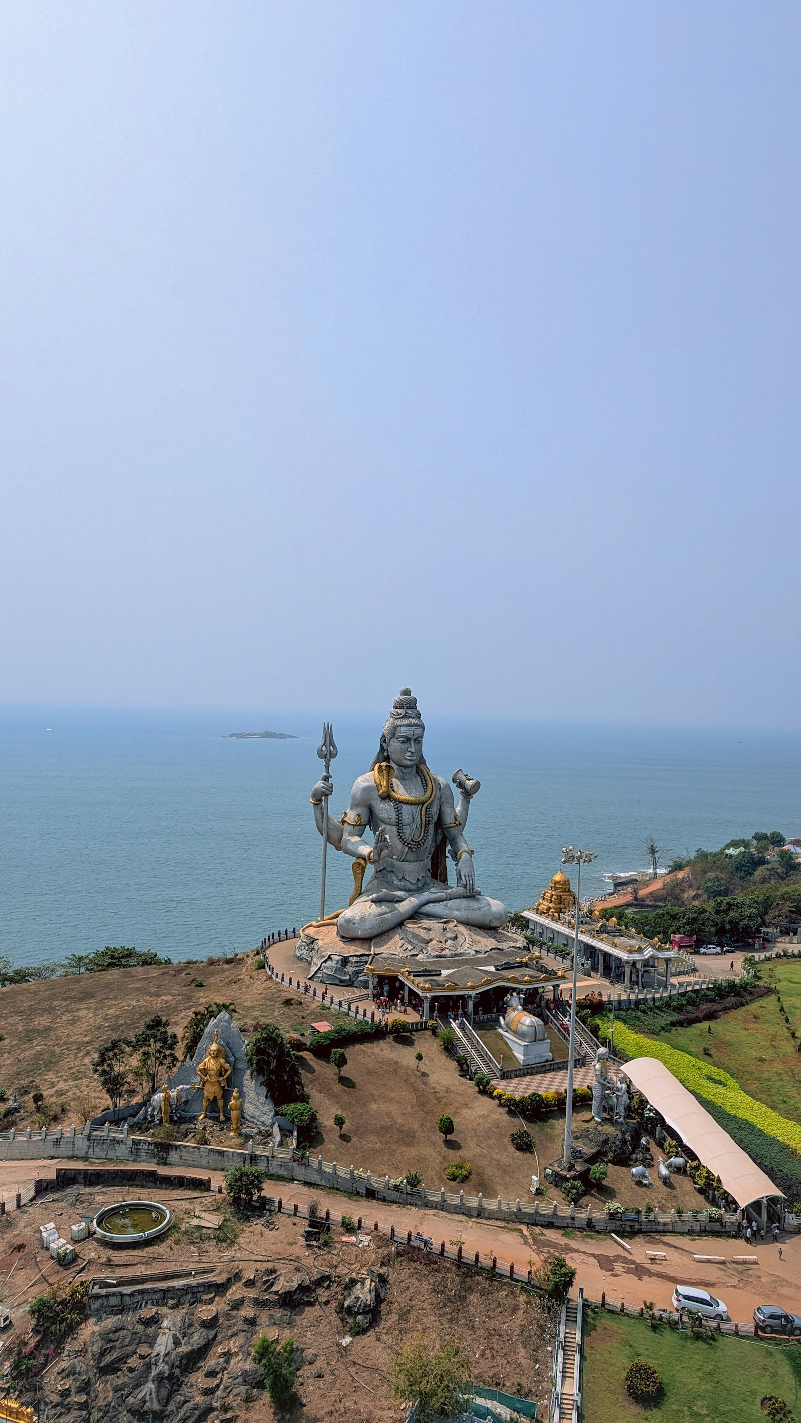 Murudeshwara Shiva statue overlooking Arabian Sea Karnataka India