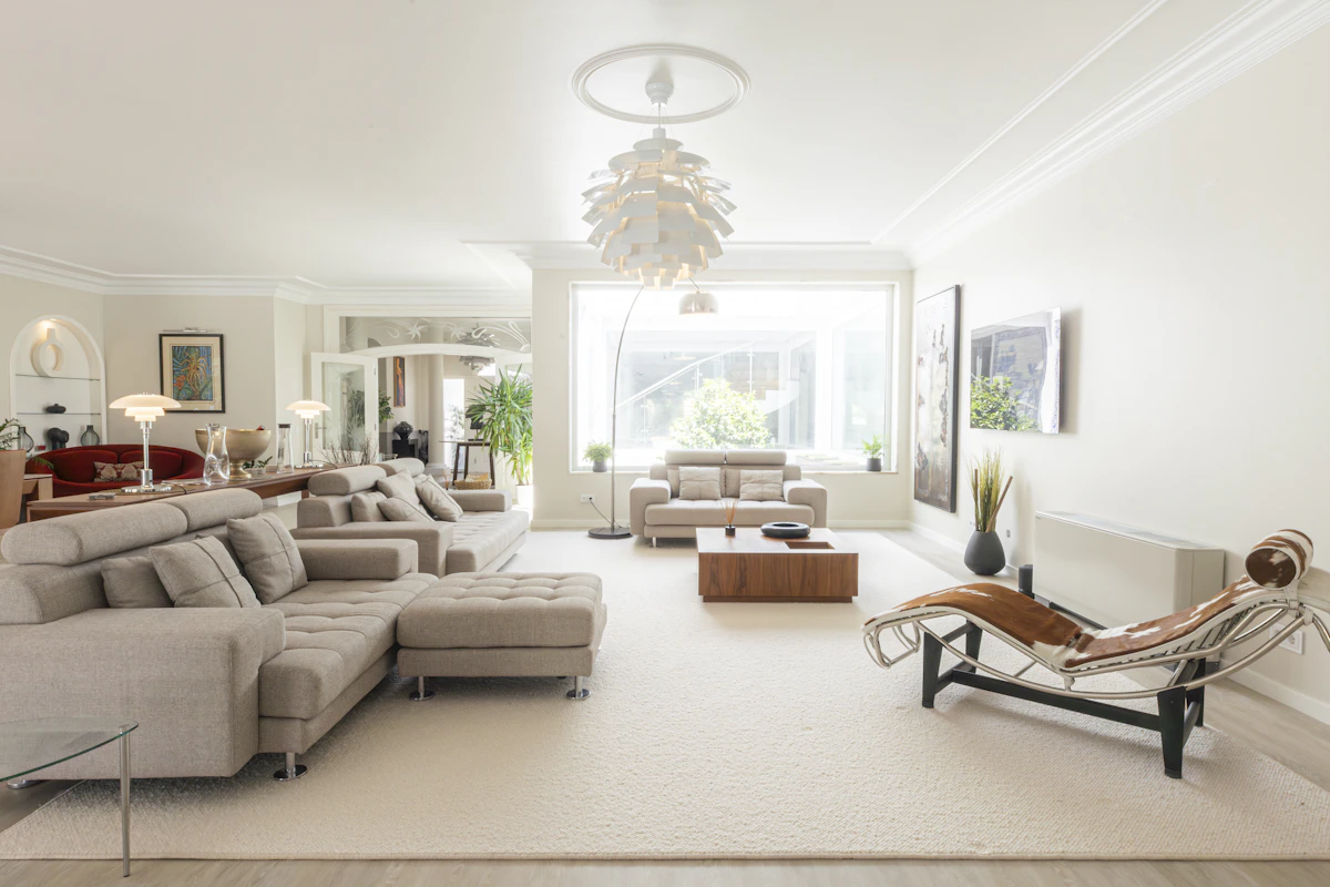 Light-filled contemporary living room