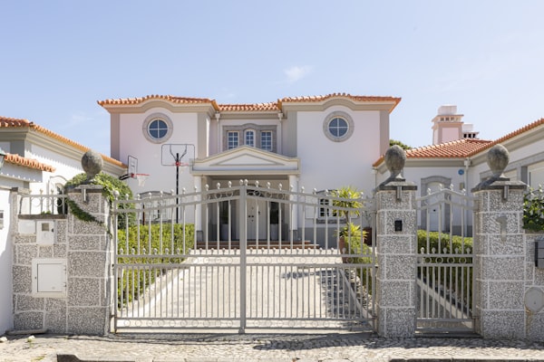 Luxury estate mansion front gate