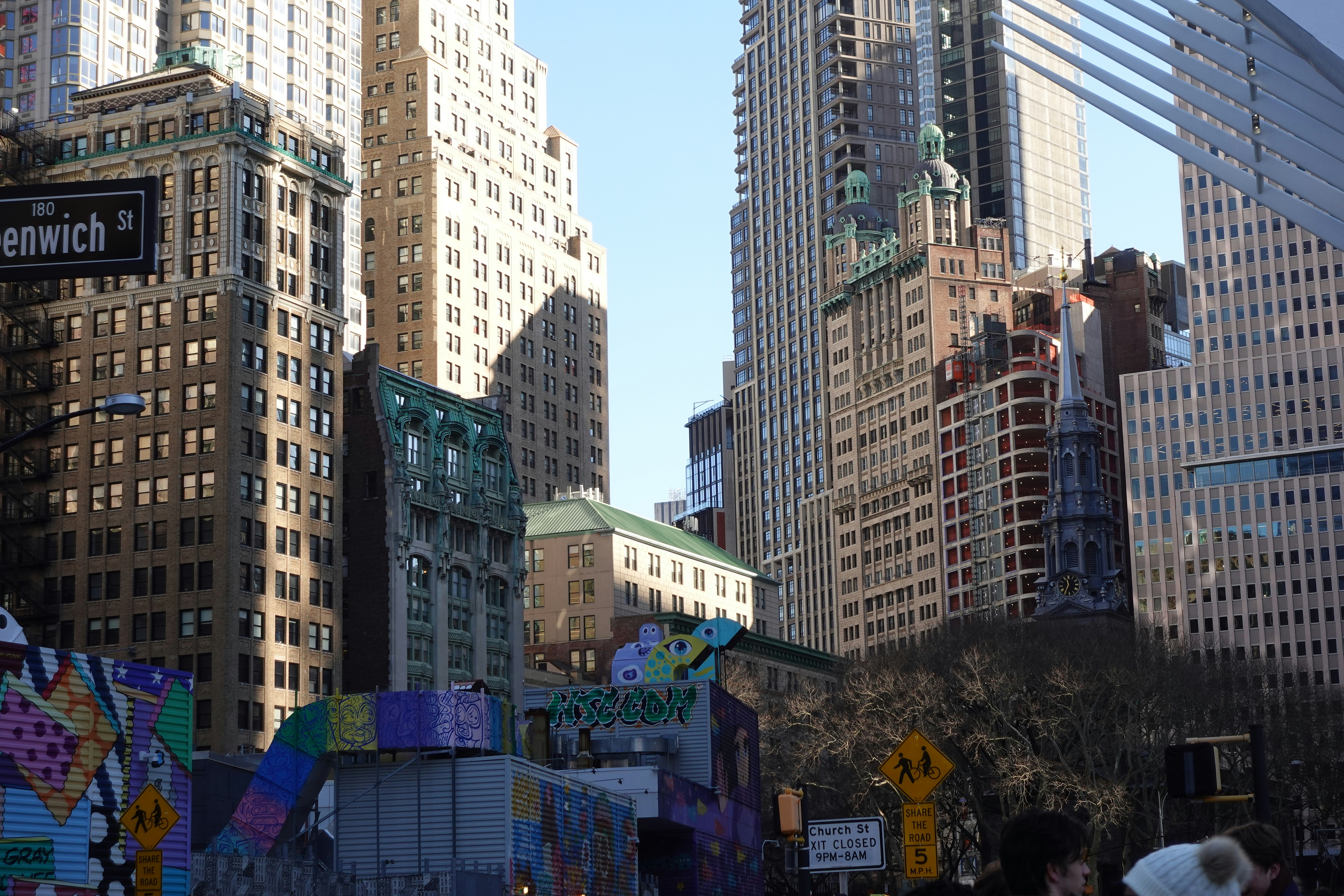 Skyscrapers and buildings dominate a cityscape scene.