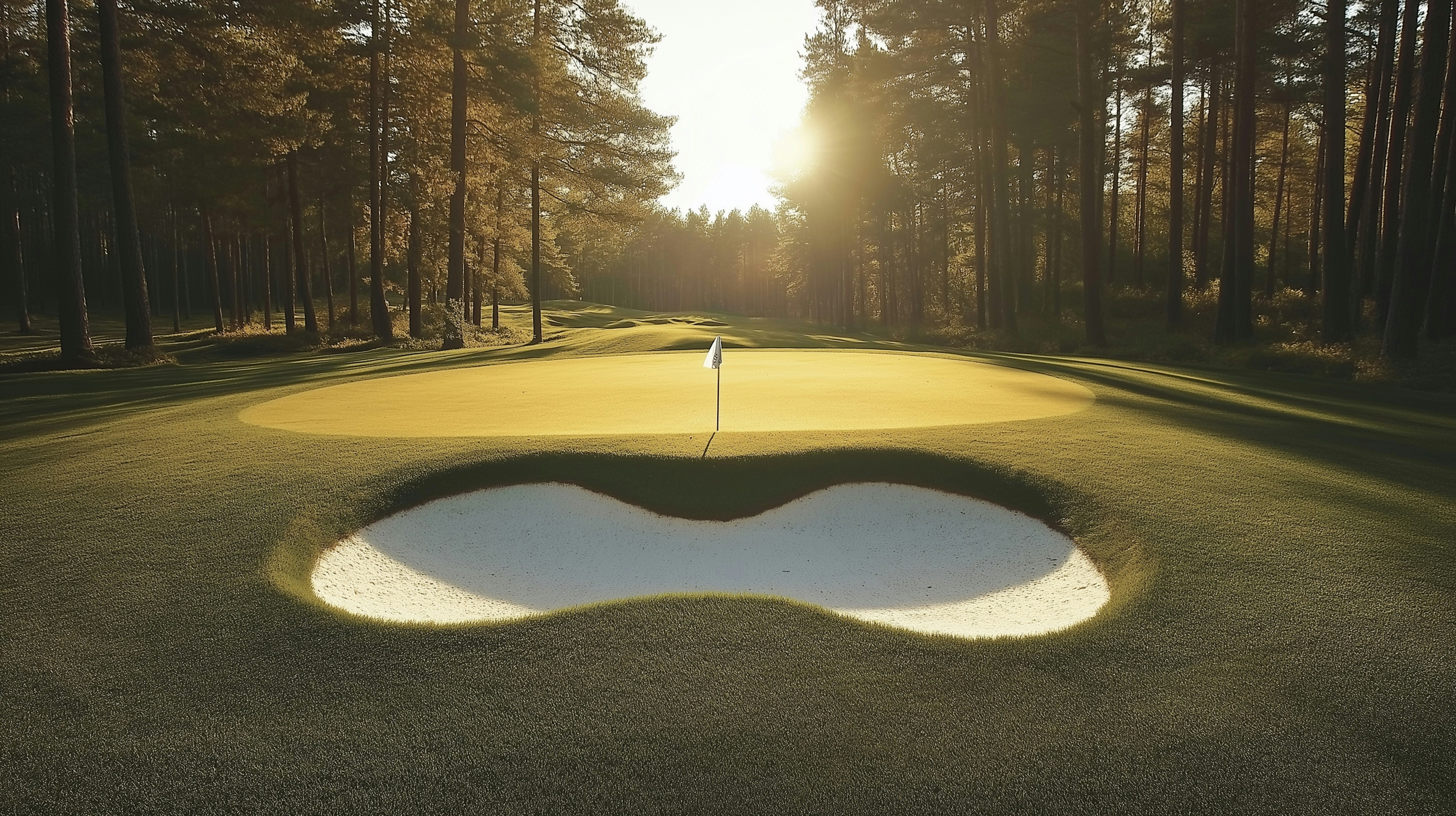Golf hole displaying intricate course design
