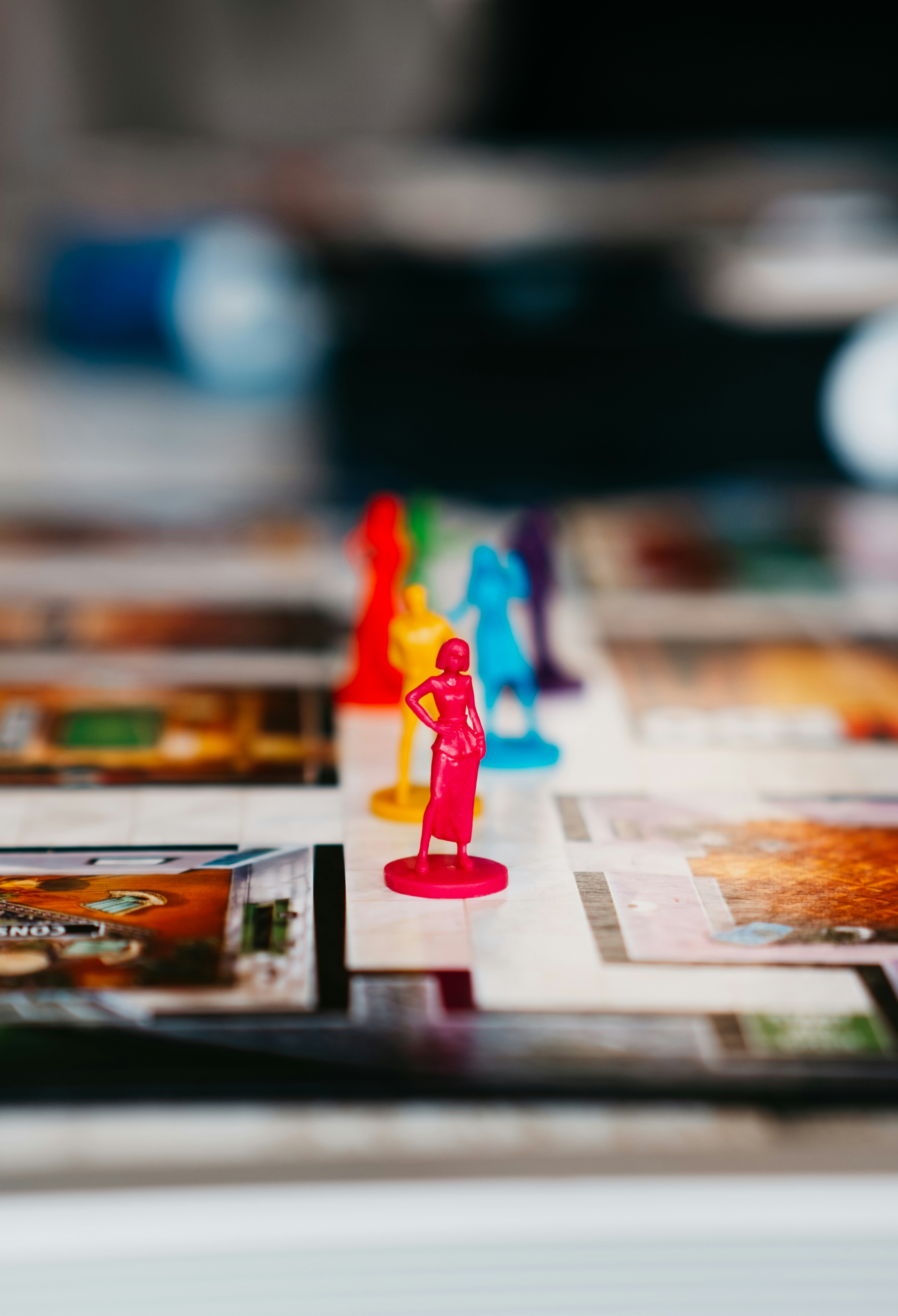 Game pieces on a board ready to play.