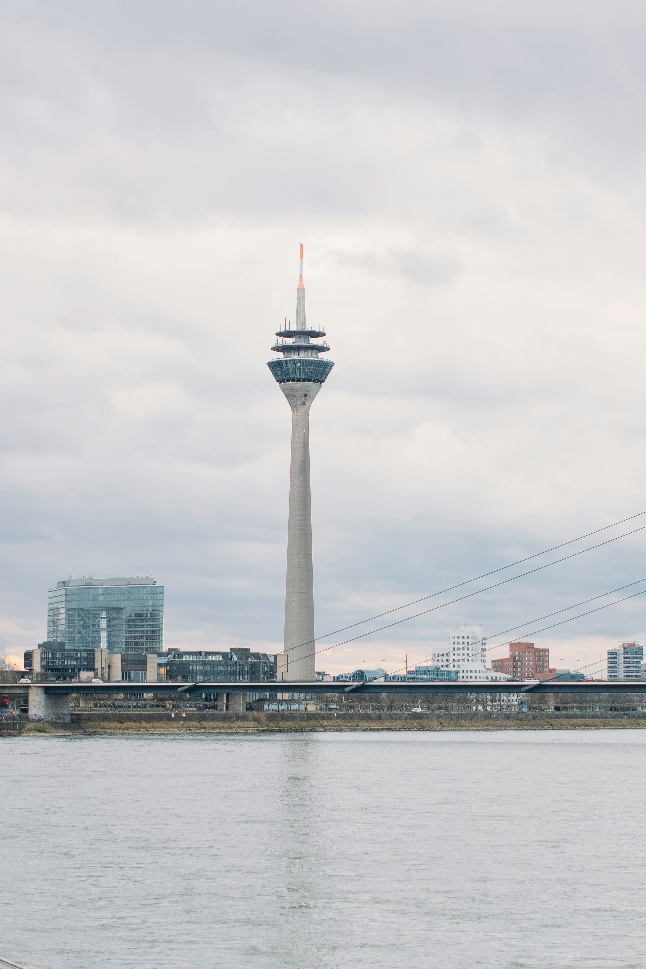 Rheinturm and Düsseldorf cityscape