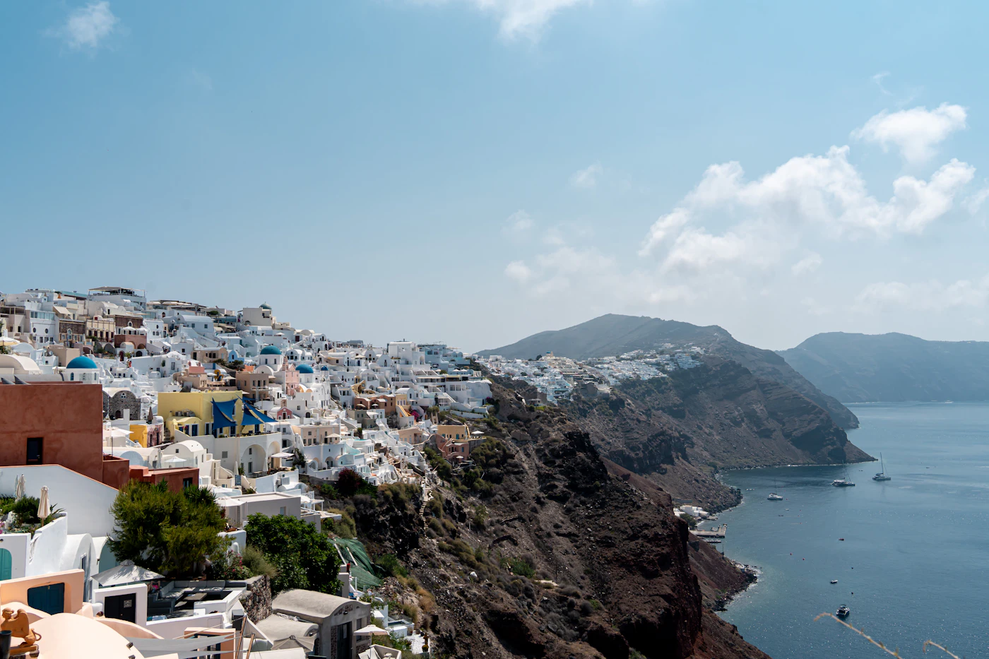 Santorini, Greece — whitewashed coastal homes